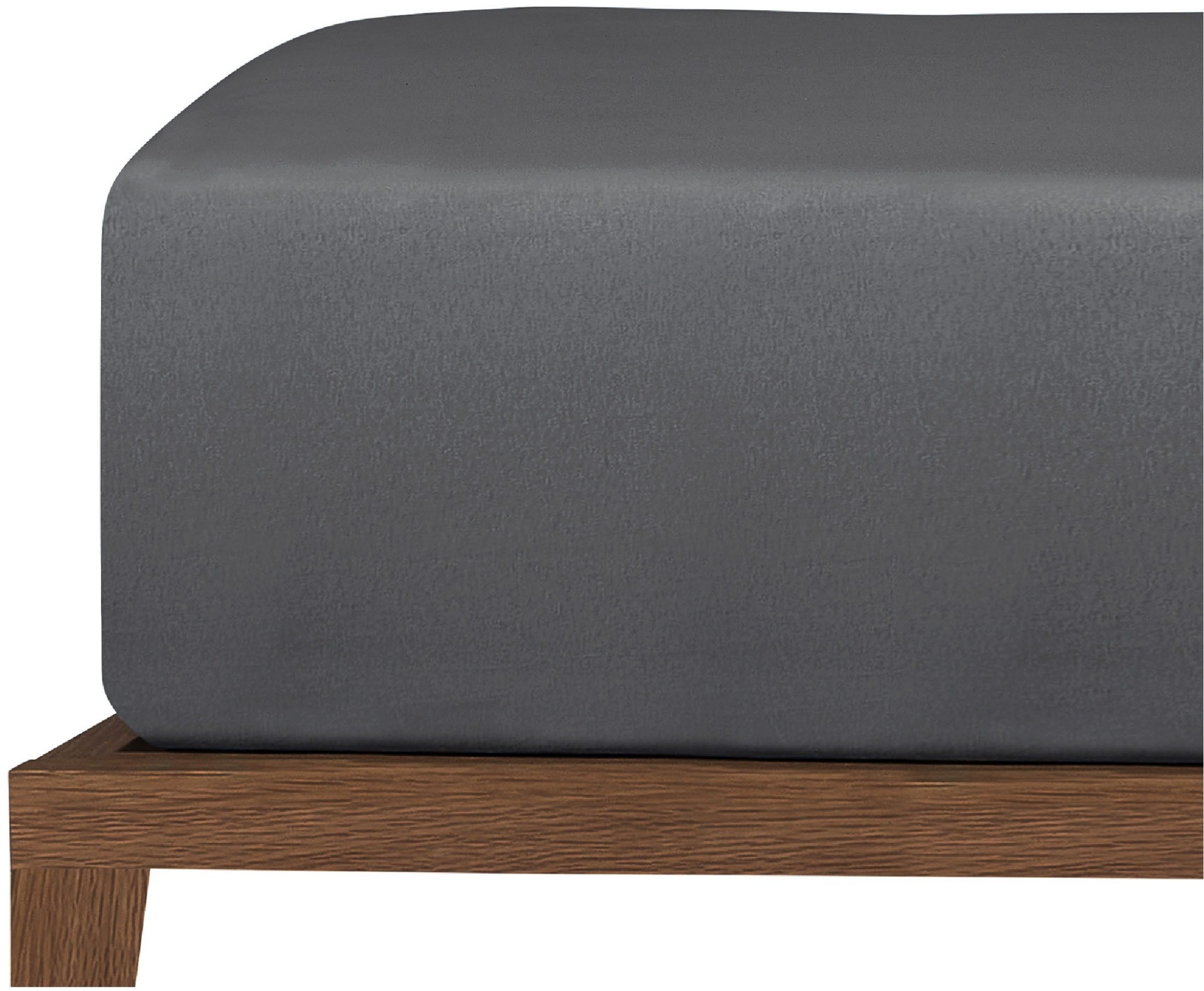 uncover by SCHIESSER Spannbettlaken New Jersey aus 100% Baumwolle, Jersey, Gummizug: rundum, (1 Stück), Made in Green