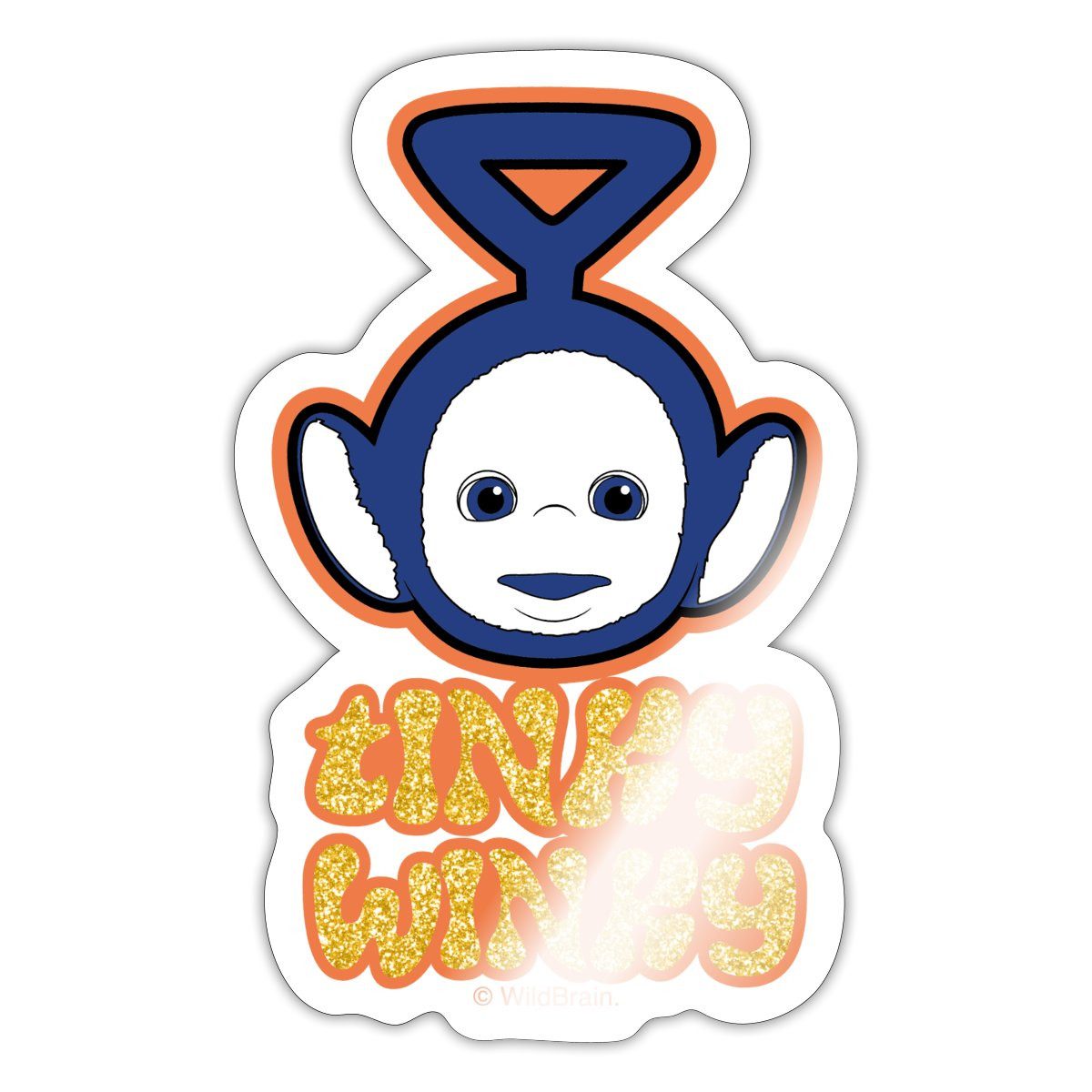 Spreadshirt Aufkleber Teletubbies Tinky Winky Mit Glitzer-Design Sticker Aufkleber
