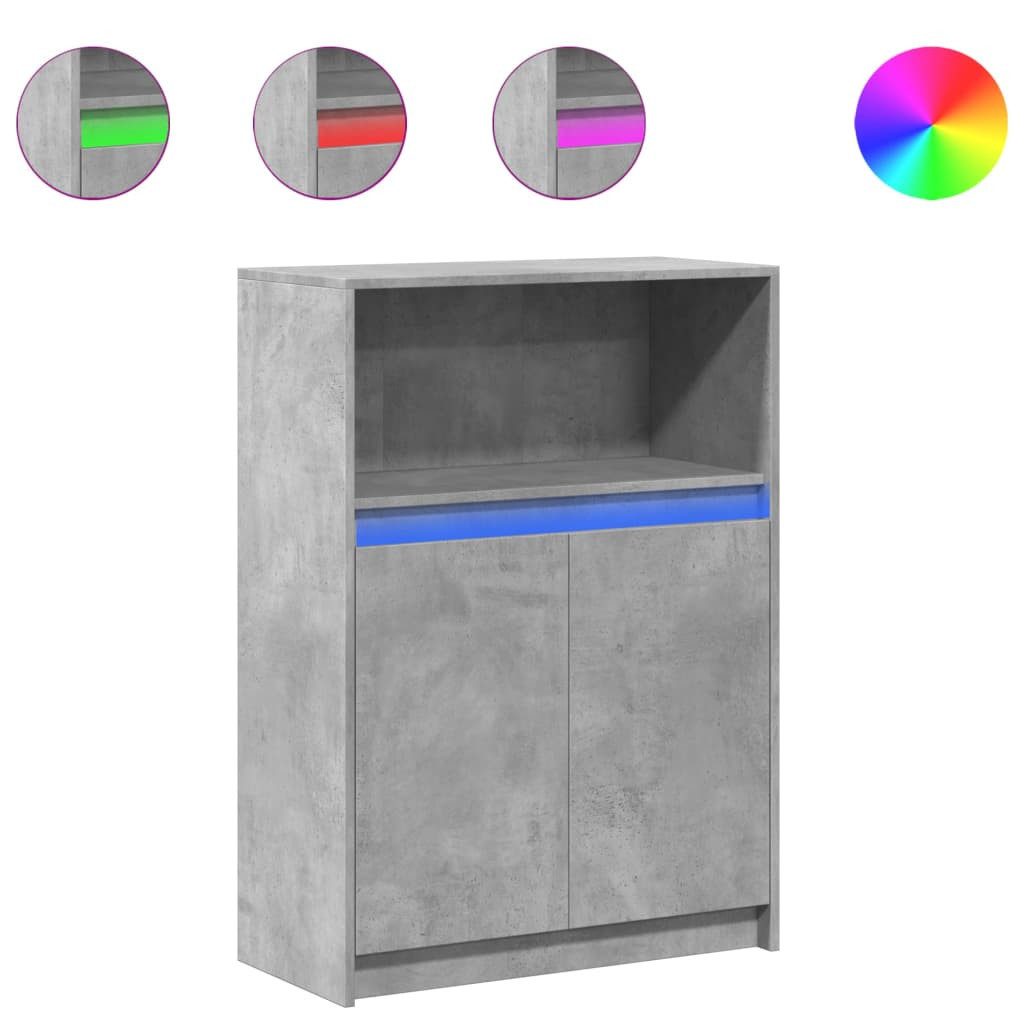 vidaXL Sideboard Sideboard mit LED Betongrau günstig online kaufen