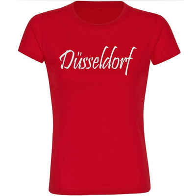 multifanshop T-Shirt Damen Düsseldorf - Schriftzug - Frauen