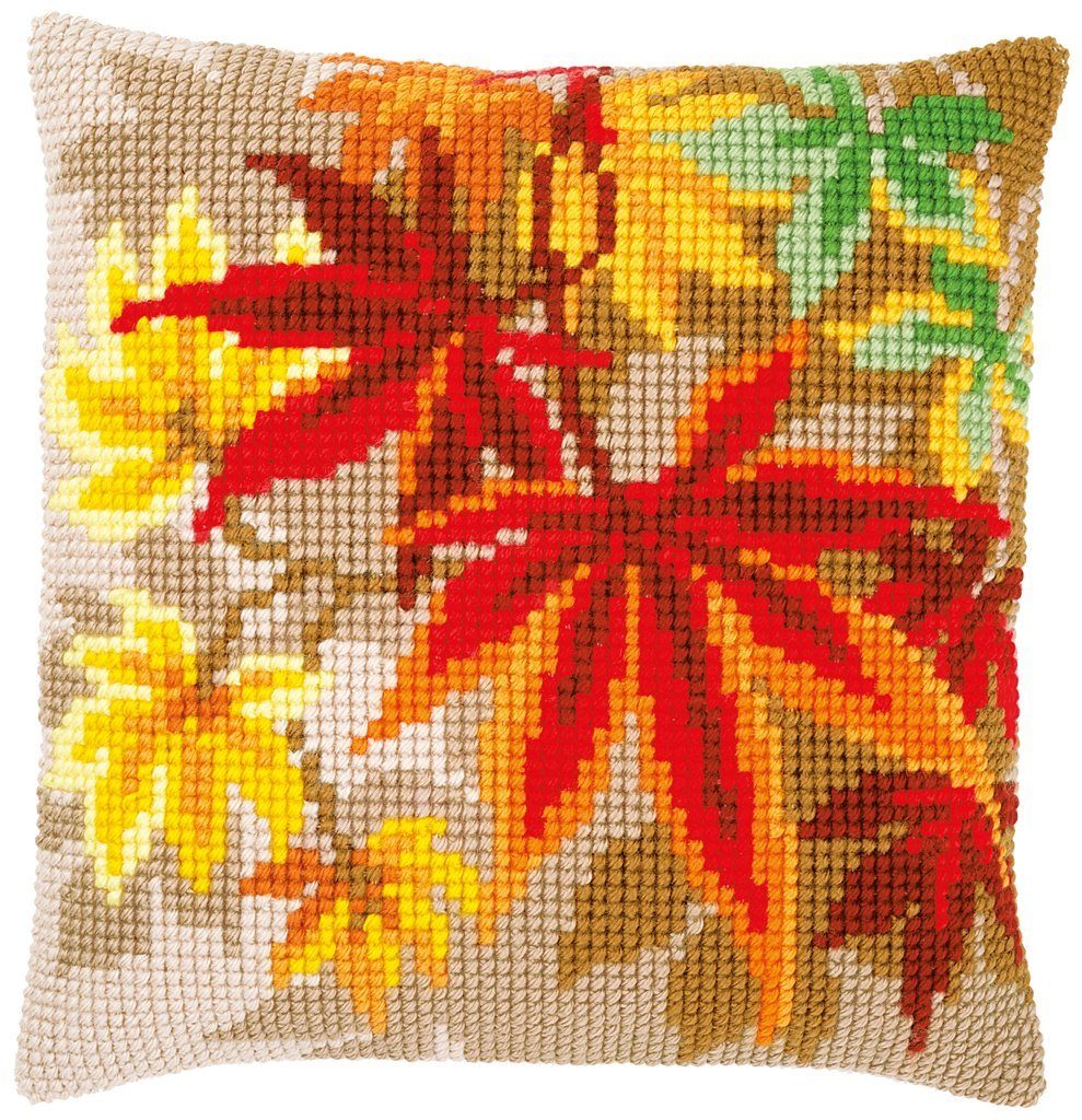 Vervaco Kreativset Vervaco PN-0157754 Kreuzstichkissen Herbstblätter, (Set, embroidery Kit), Made in Europe