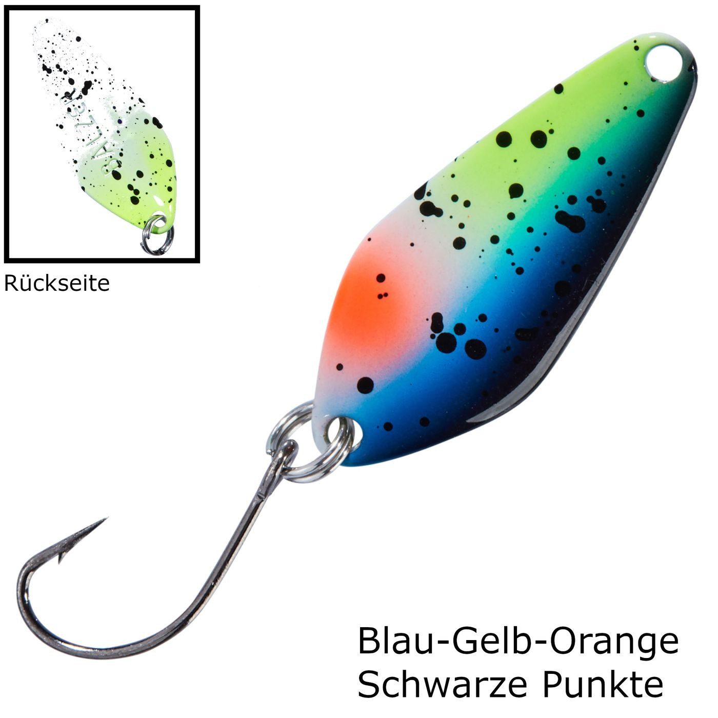 Blau-Gelb-Orange-Schwarze Punkte