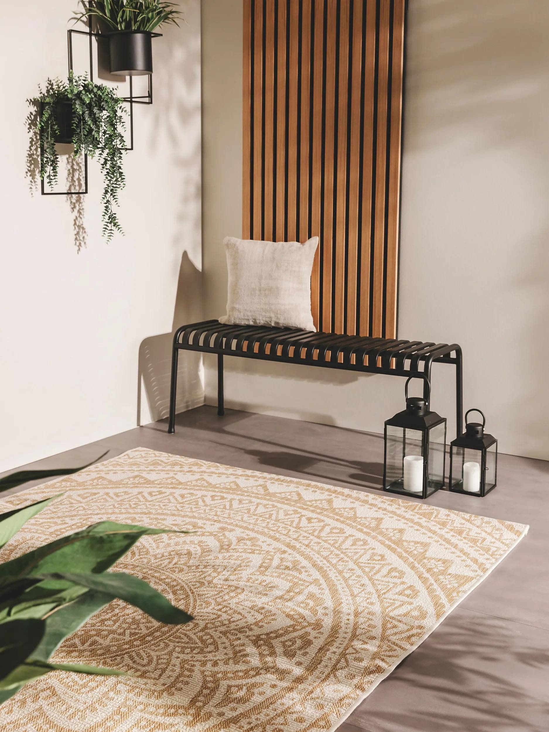 benuta Outdoorteppich Cleo, rechteckig, Höhe: 5 mm, Teppich Wohnzimmer, Schlafzimmer, Esszimmer, Flur, Kunstfaser, Cozy