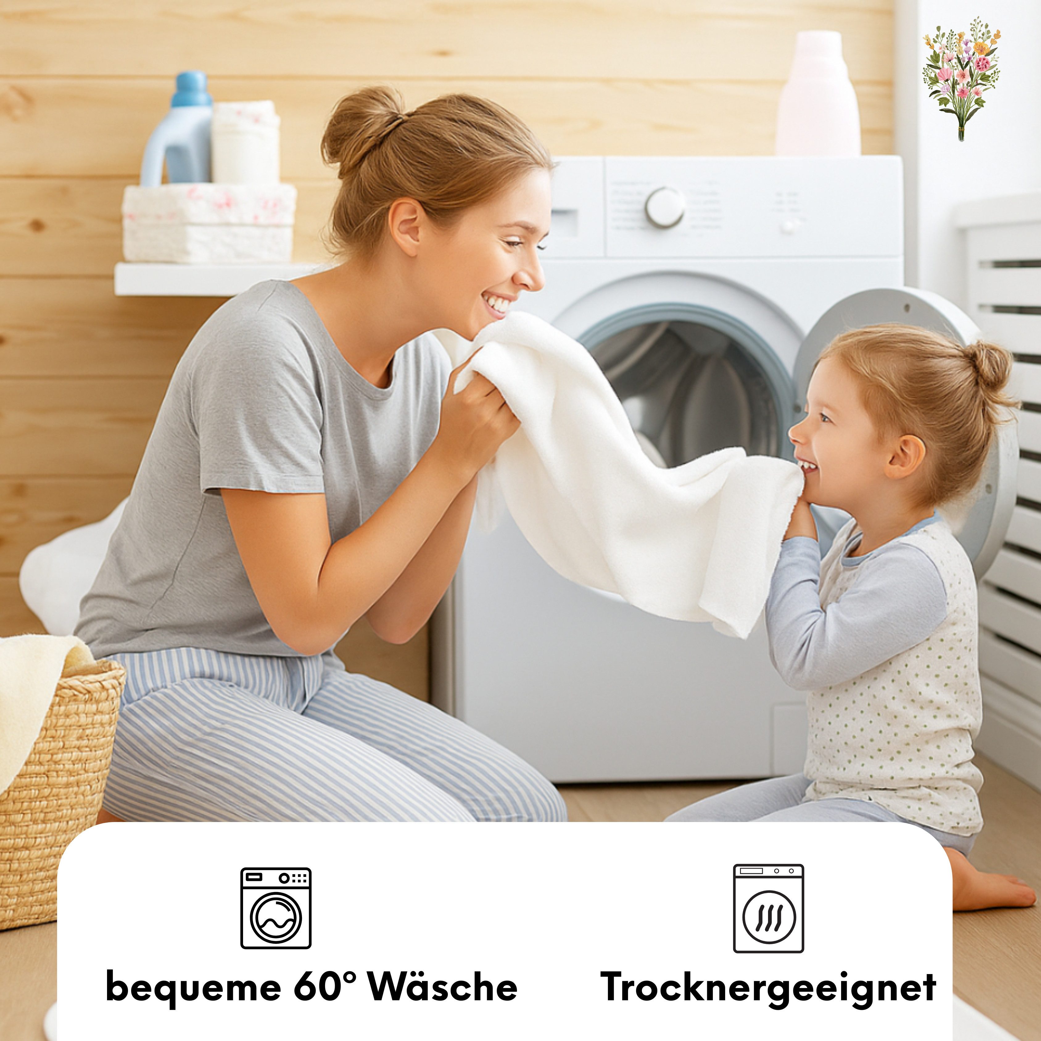 Strauss Home Spannbettlaken Premium Topper Spannbettlaken 150GSM für Matratzen-Topper 10cm Höhe, Gummizug: Rundumgummi, für Topper mit einer Höhe von 10cm, OEKO – Bild 4 von 5