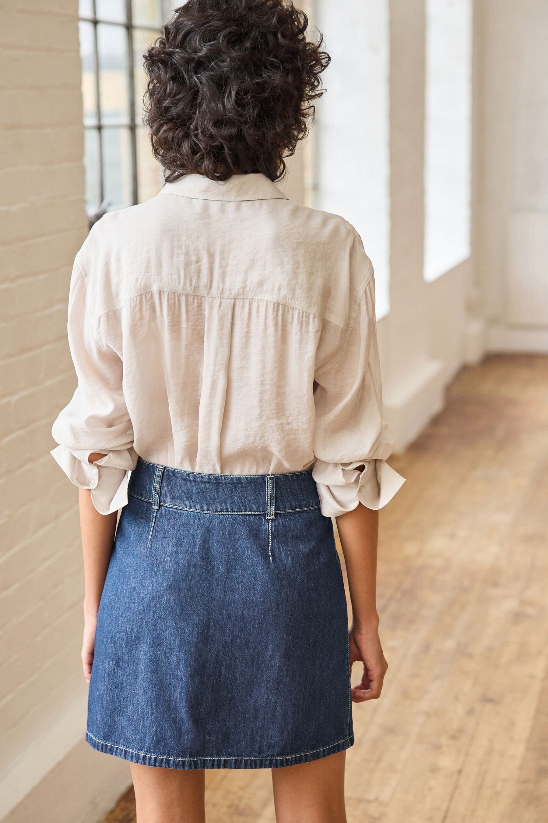 Next Jeansrock Plissierter Jeans-Minirock, Kurzgröße (1-tlg) günstig online kaufen