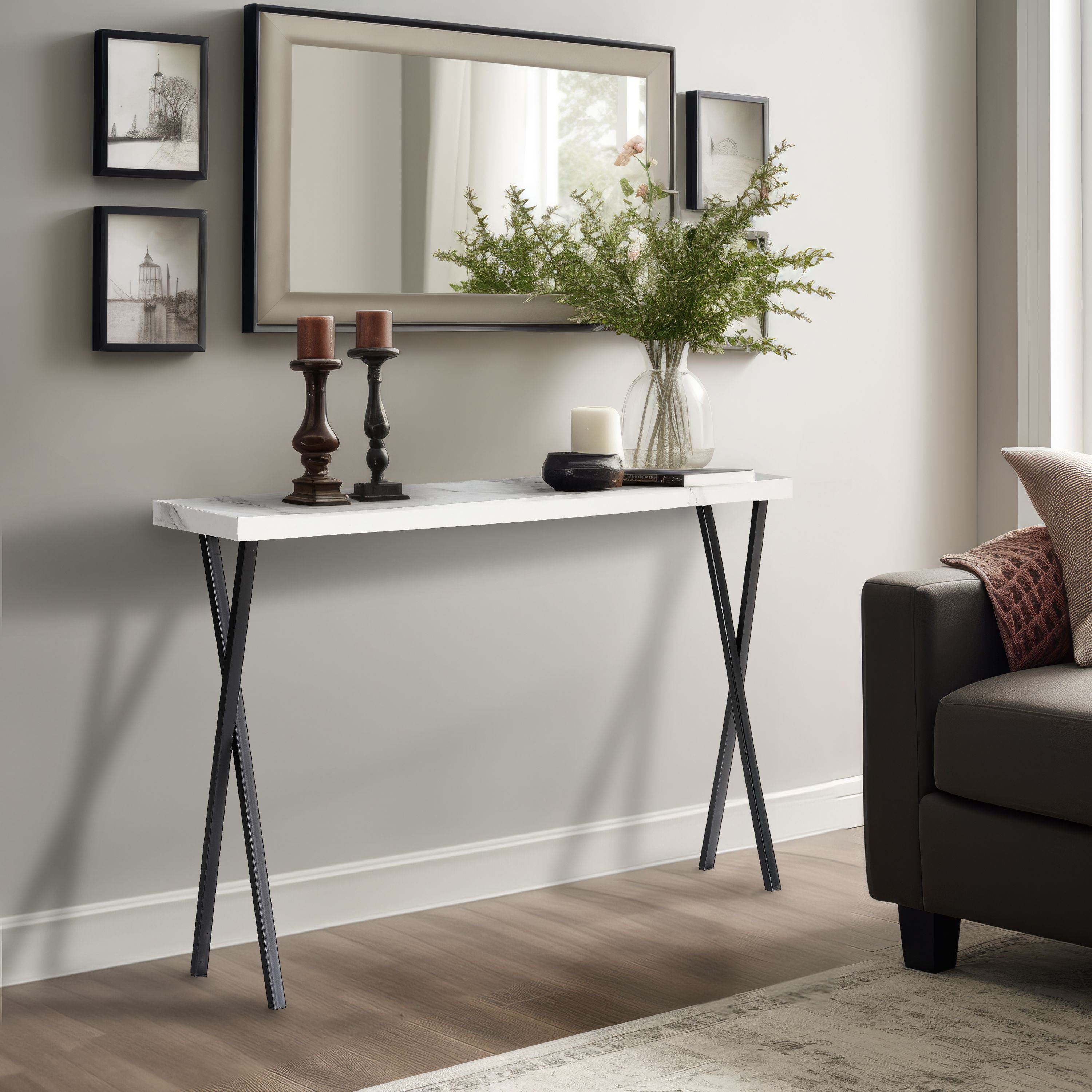 Wohnando Couchtisch Konsolentisch "Apollo", 100x25x80cm weißes günstig online kaufen