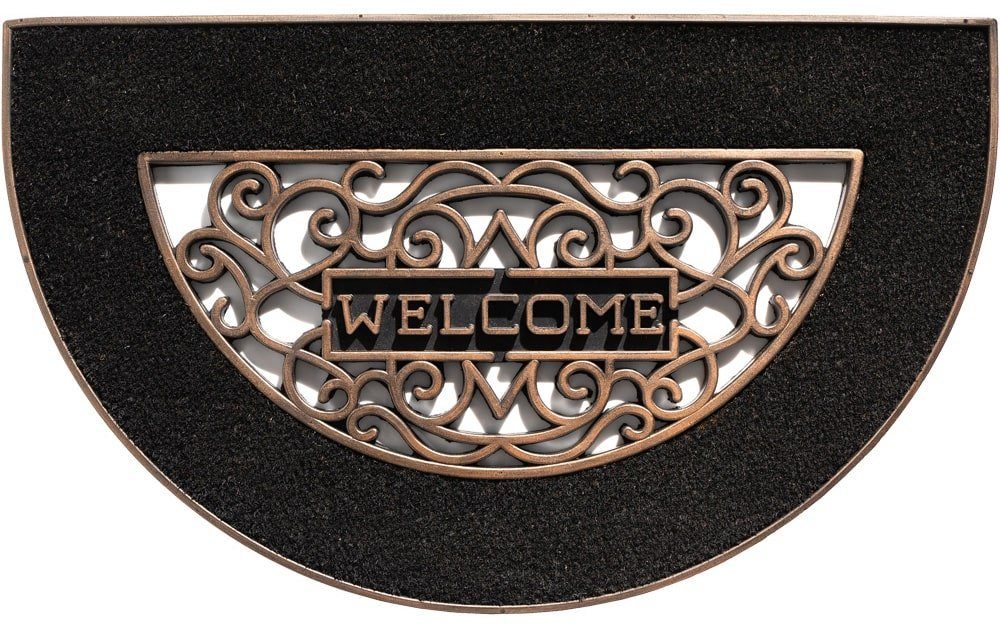 matches21 HOME & HOBBY Fußmatte Kokosmatte Welcome Spruch halbrund schwarz günstig online kaufen