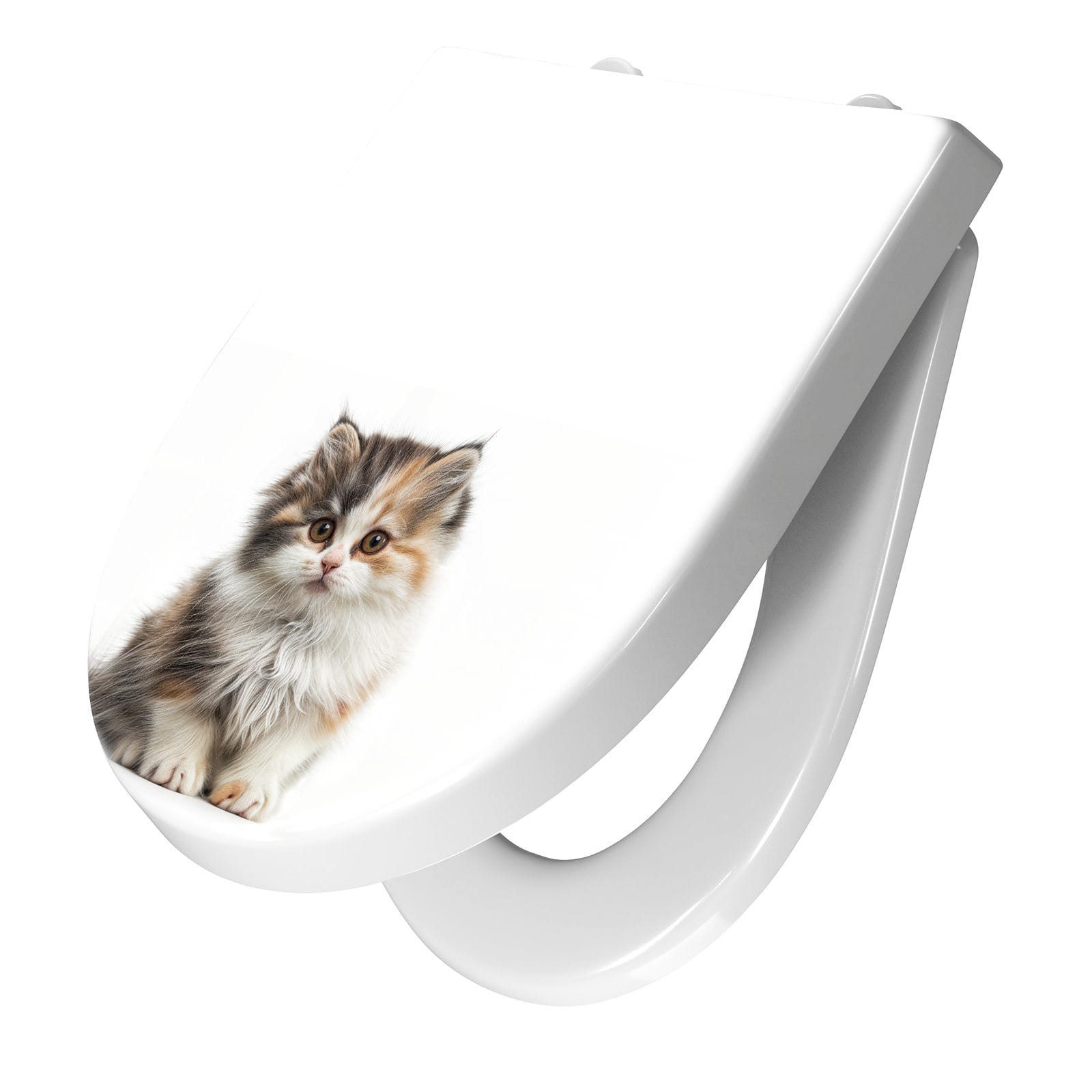 Primedeco WC-Sitz mit Absenkautomatik Motiv Flauschige Katze (1-St), Absenkautomatik, Soft-Close