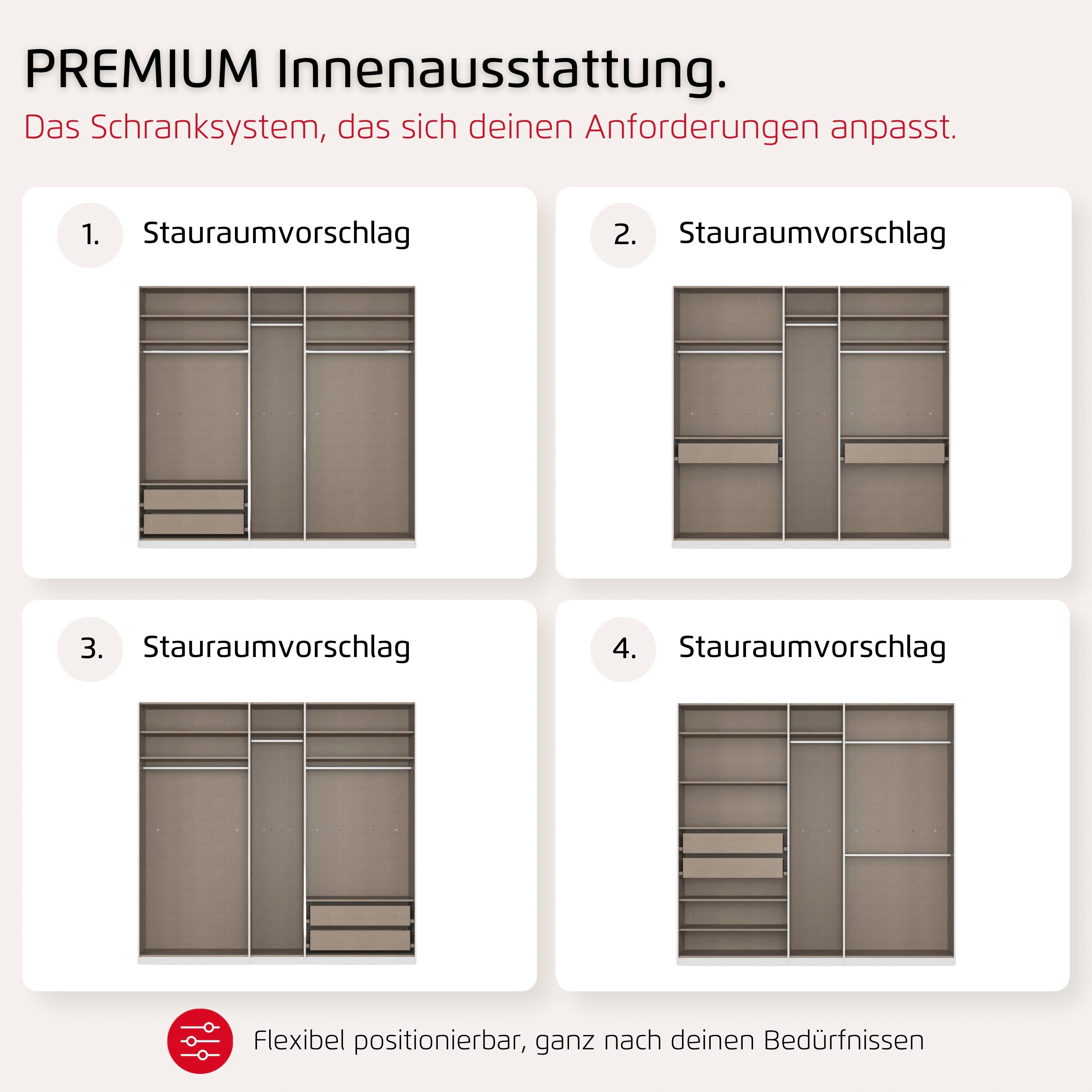 rauch Kleiderschrank Schlafzimmer Garderobe Kinderzimmer WELTNEUHEIT TYNDA by rauch-ONE (3 Ausstattungsvarianten - Breiten 47-405 cm, Höhen 187/212/231 cm) PATE – Bild 5 von 5