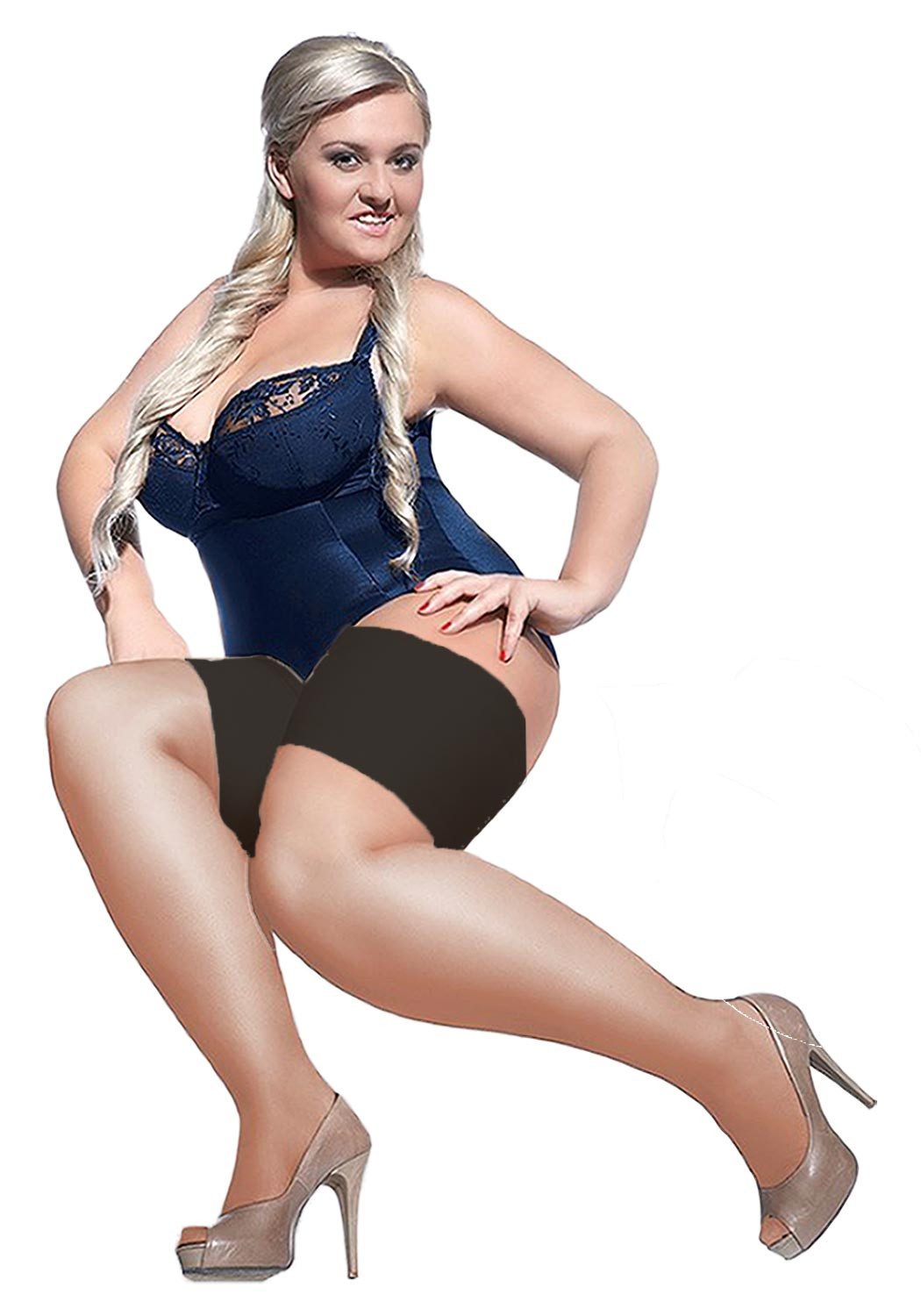 Adrian Hosiery Halterlose Strümpfe Oberschenkelbänder Plain Band (Packung, 1-Paar, 1 Paar) eleganter Alltagshelfer