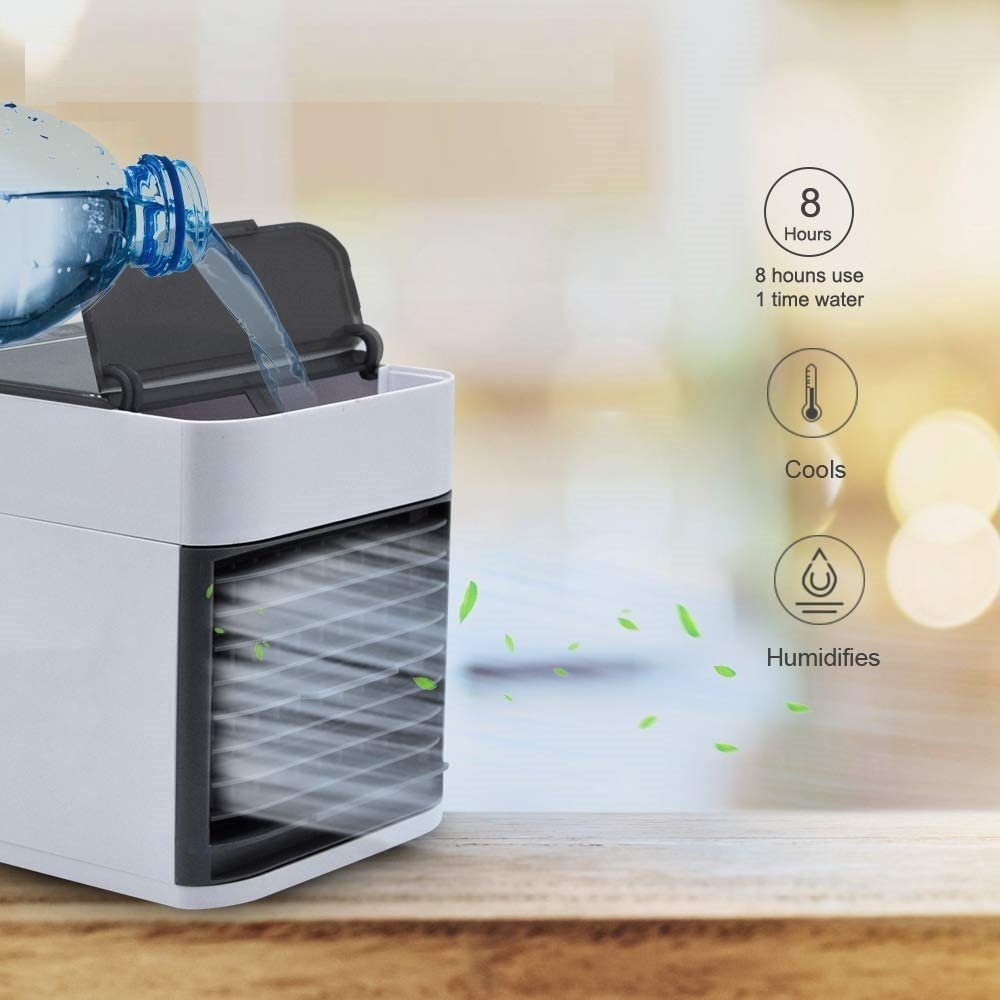 MAVURA Tischventilator ARCTIC Mini Klimaanlage Air Cooler Luftkühler  Klimagerät, USB LED Luftbefeuchter Luft Befeuchter Kühler mit Wasser