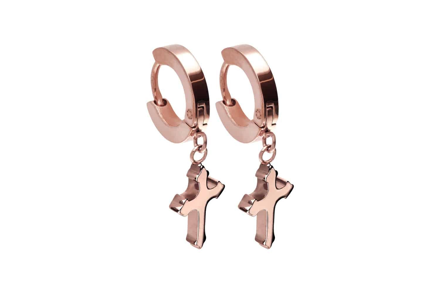 FILANGO Piercing-Set Chirurgenstahl Creolen BEWEGLICHES KREUZ günstig online kaufen