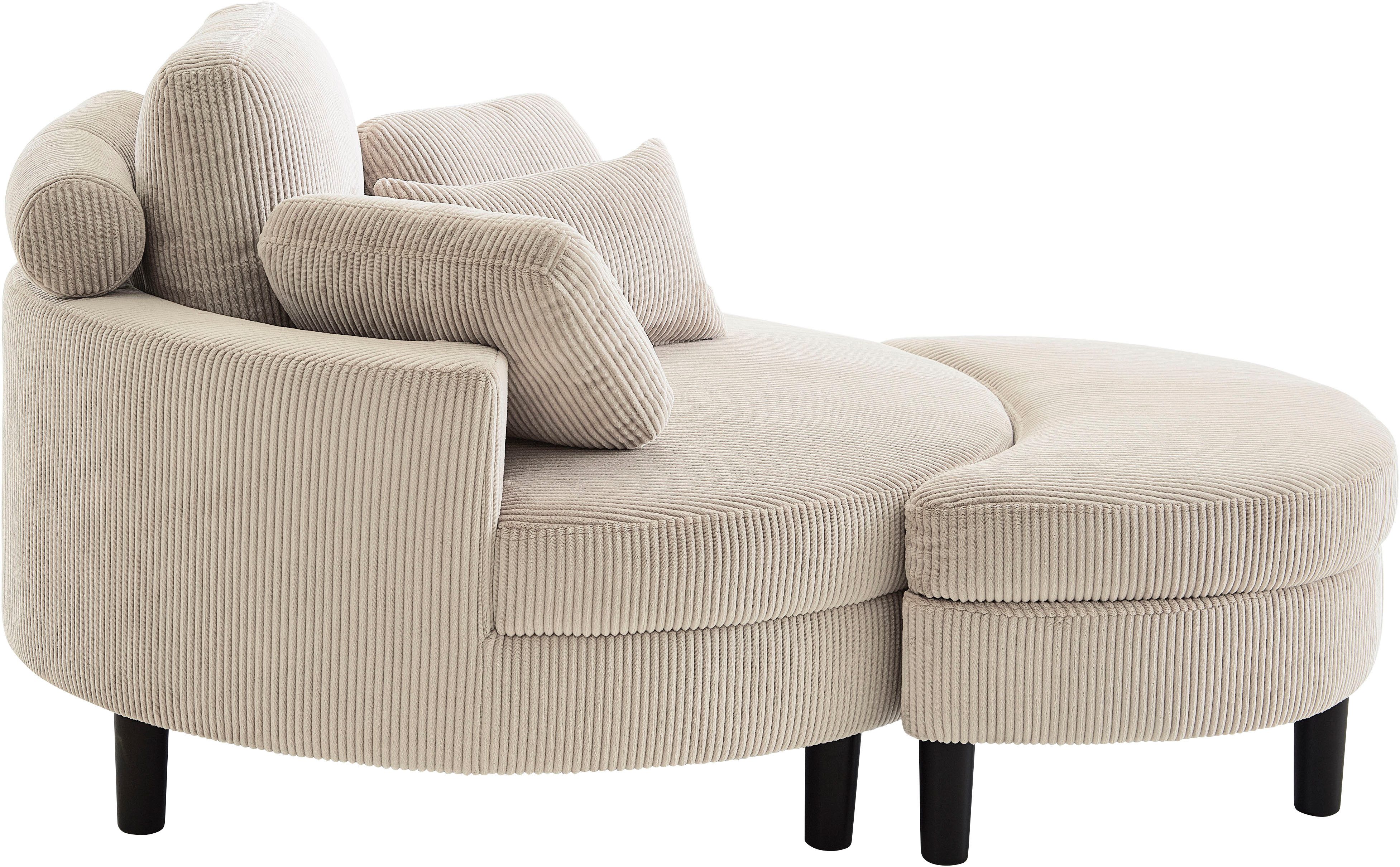 OTTO home Loveseat Ravi Sessel, B: 114 cm, Sitzhöhe: 42 cm, XXL- Sessel, mit Stauraumhocker, Rückenstütze & 4 Zierkissen – Bild 4 von 5
