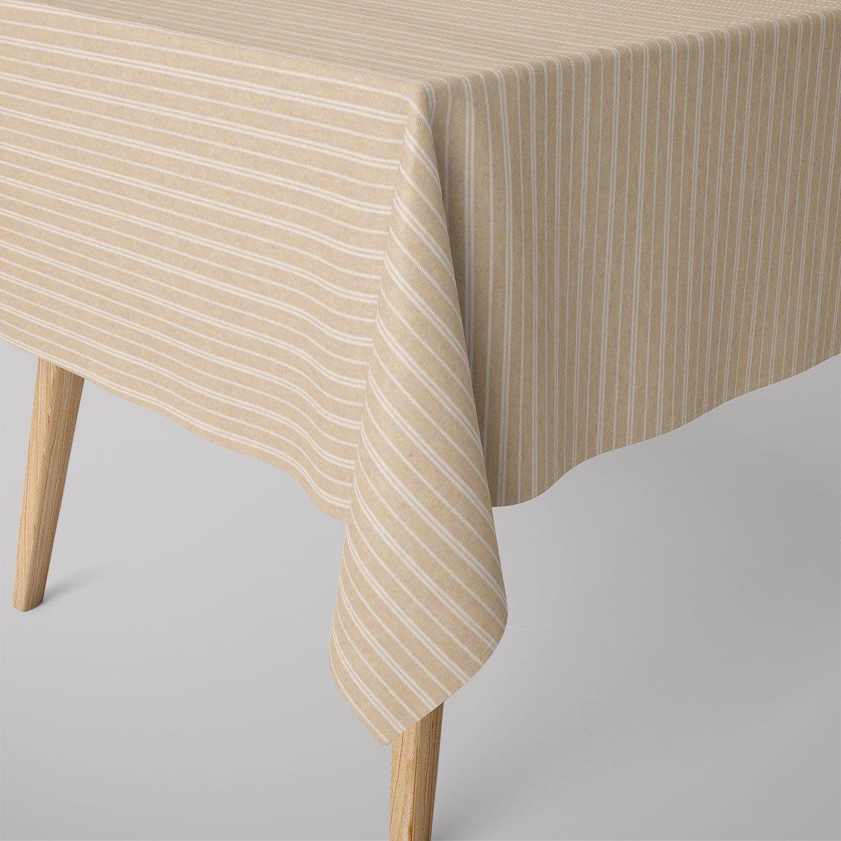 Tischdecke Tischdecke Leinenlook Basic Stripe Streifen natur div. Größen