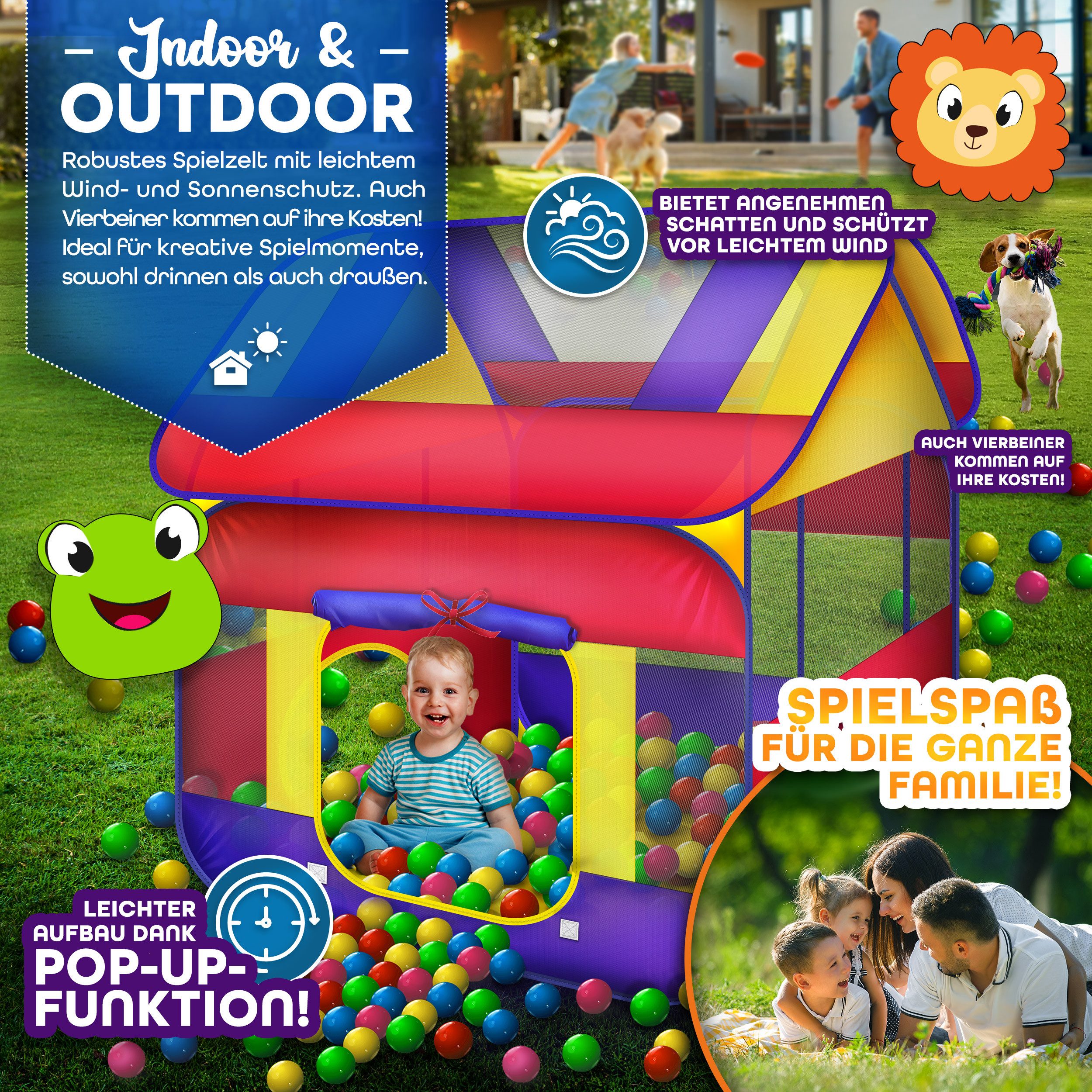 KIDUKU ball pit KIDUKU® ball pit play tent with 300 balls + bag for indoors and outdoors