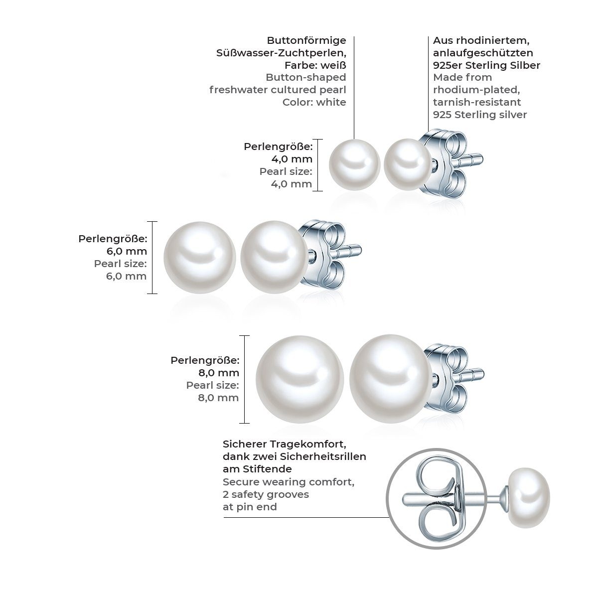 Valero Pearls Schmuckset silber (6-tlg), aus Süßwasser-Zuchtperlen günstig online kaufen