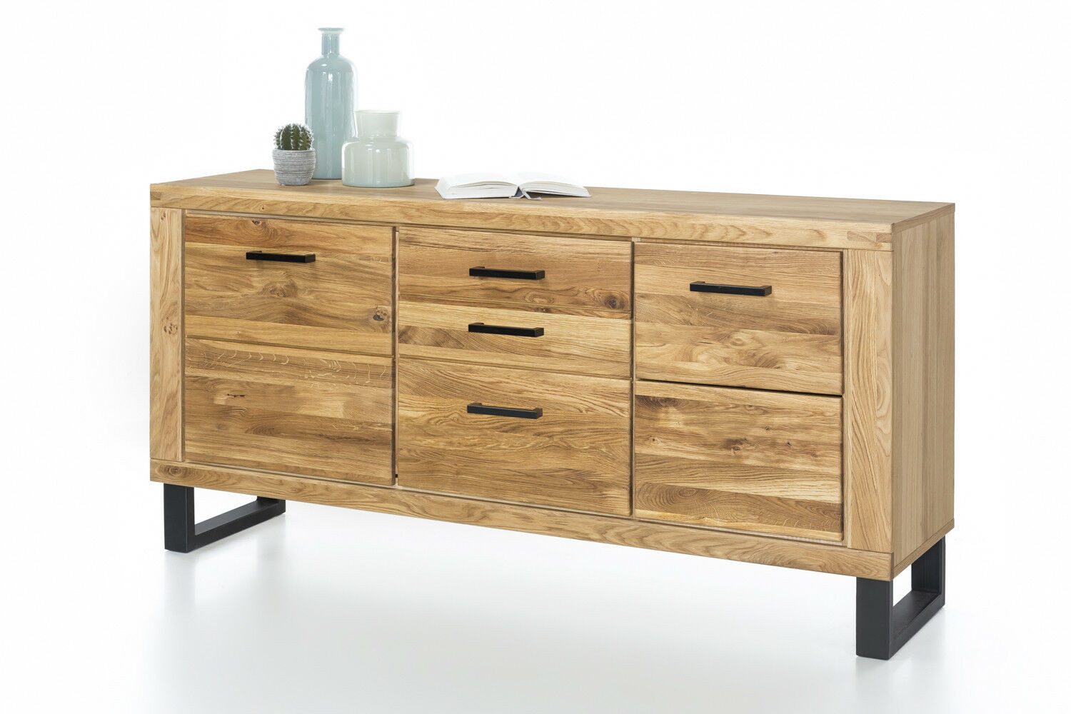 Sideboard Tina Kommode in Wildeiche geölt Teilmassiv Breite 158cm