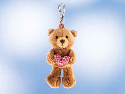 Schaffer® Kuscheltier Schlüsselanhänger Teddy mit Herz 12 cm