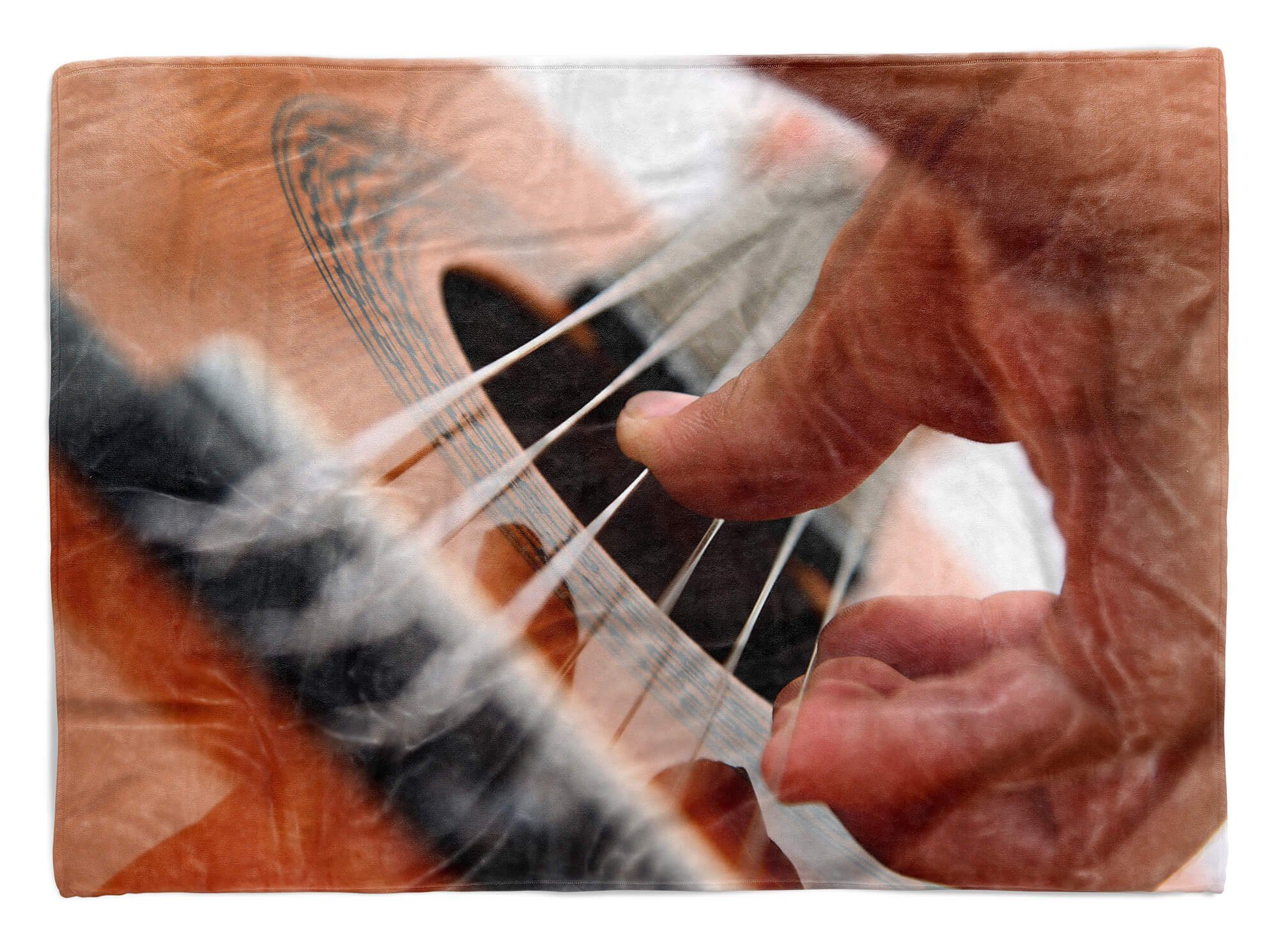 Handtuch Musi, Baumwolle-Polyester-Mix Musik Art Fotomotiv Handtücher mit Sinus (1-St), Strandhandtuch Kuscheldecke Saunatuch Handtuch Gitarre