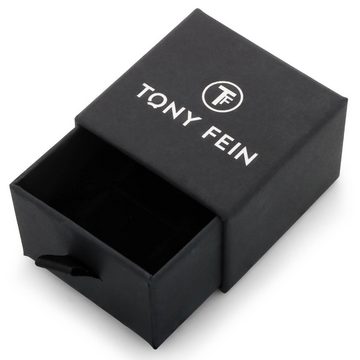 Tony Fein Silberkette Plattenkette 6mm Massiv 925 Sterling Silber, Made in Italy für Herren