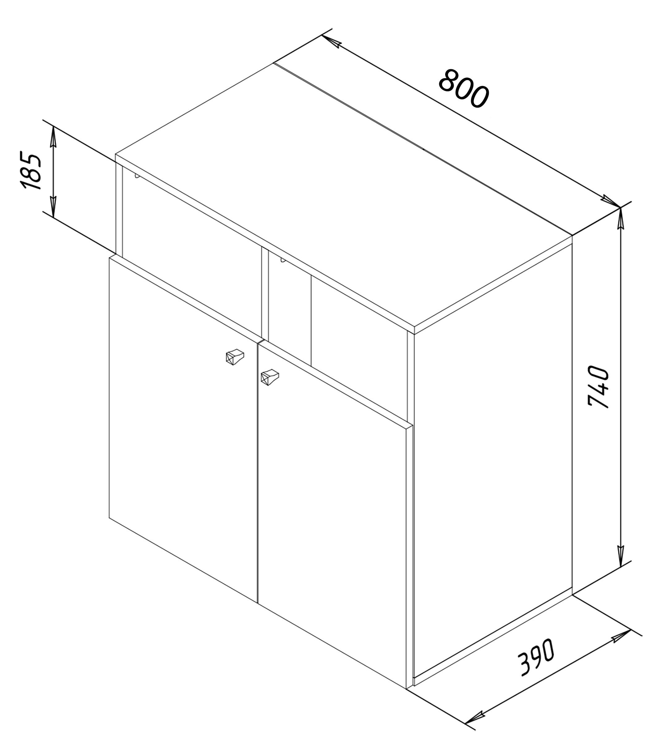 Wäschebox VCM Dreso Wäschetruhe (1-St) Wäscheschrank L 2-f Hochschrank