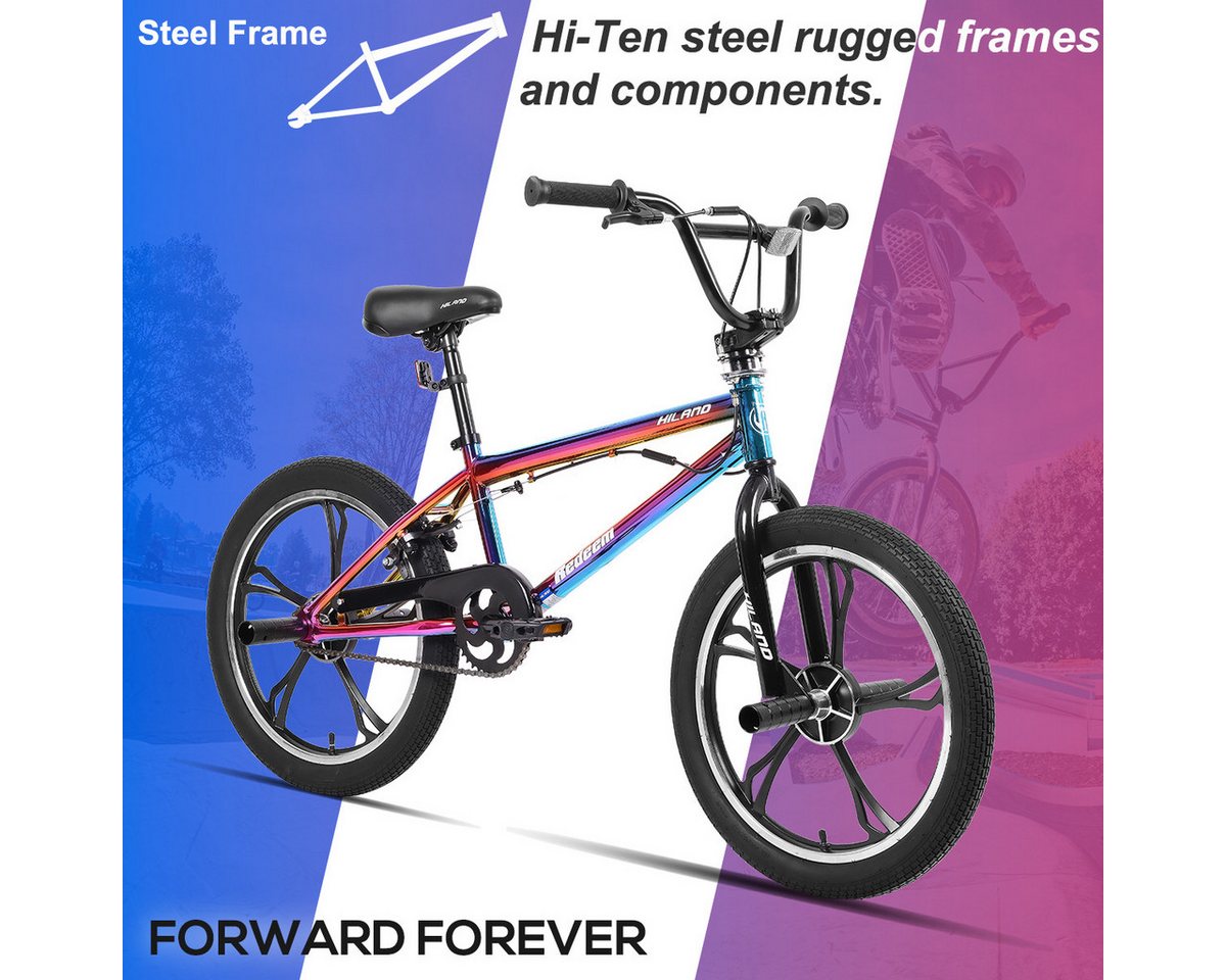 Thumbnail - HILAND BMX-Rad 20 Inch 5 Spoke Kids BMX Bike for Boys Girls Ages 5-12, 360 Degree Rotor Freestyle, 4 Pegs Single Speed