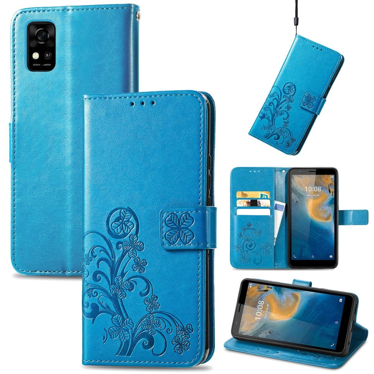 König Design Handyhülle ZTE Blade A31, Schutzhülle Schutztasche Case Cover Etuis Wallet Klapptasche Bookstyle