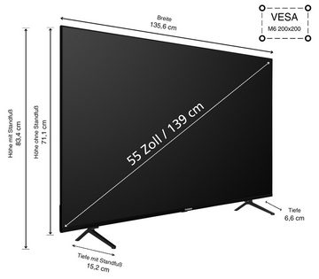 Telefunken XU55GA660S LCD-LED Fernseher (139 cm/55 Zoll, 4K Ultra HD, Google TV, HDR Dolby Vision, Triple-Tuner, Bluetooth, Dolby Atmos)