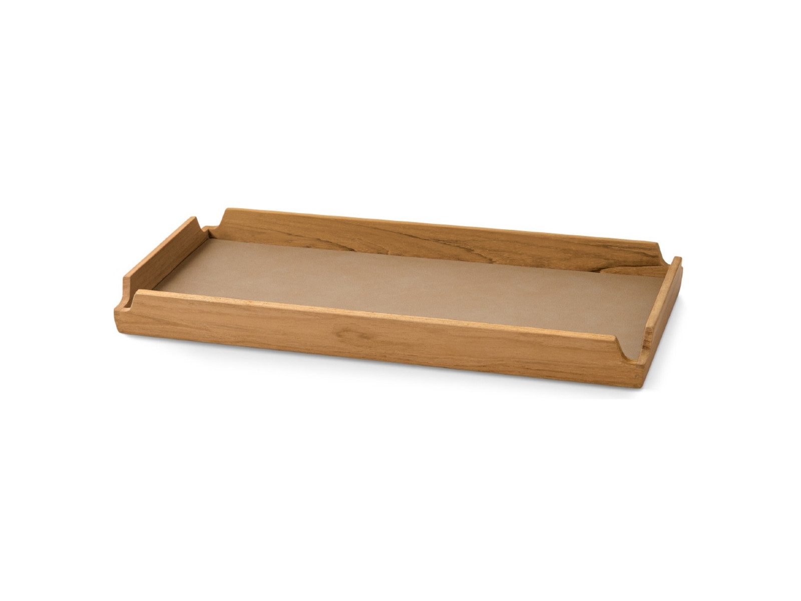 LIND DNA Dekotablett Nupo Tablett Teak Square Slim airy nougat 36,6x14,6cm