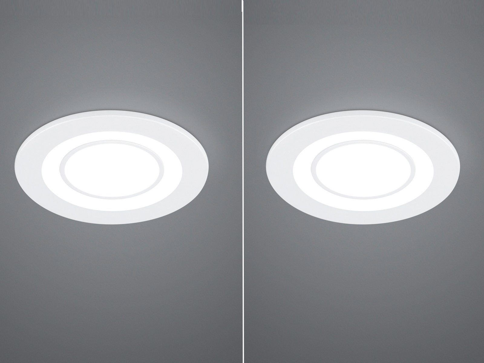 TRIO Leuchten LED Einbaustrahler, LED fest integriert, 2er Set Deckeneinbauleuchten, Einbau Decken-spot Treppenhaus, Ø8,2cm
