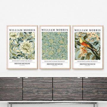 homestyle-accessoires Poster Bilder Wandbilder Kunstdrucke WILLIAM MORRIS 3er Set Prints, Ohne Bilderrahmen