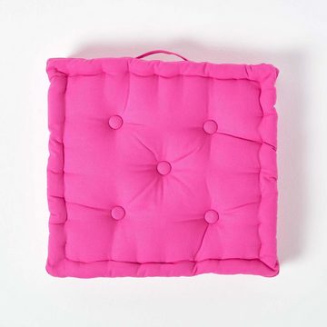 Homescapes Bodenkissen Sitzkissen unifarben pink 40 x 40 cm