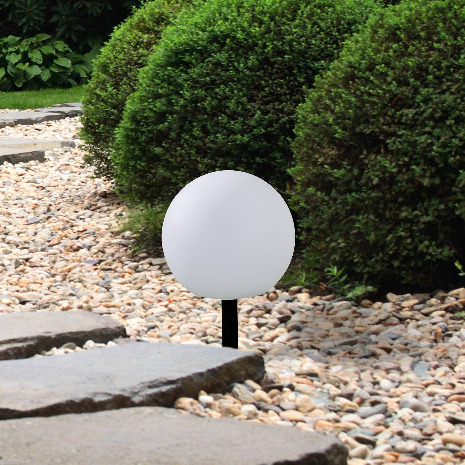 Lindby Außen-Stehlampe Lago, LED, Kunststoff Weiß Farbwechsel RGB + weiß IP44, 3 x 0,2 W LED, Farbwechsel RGB + weiß