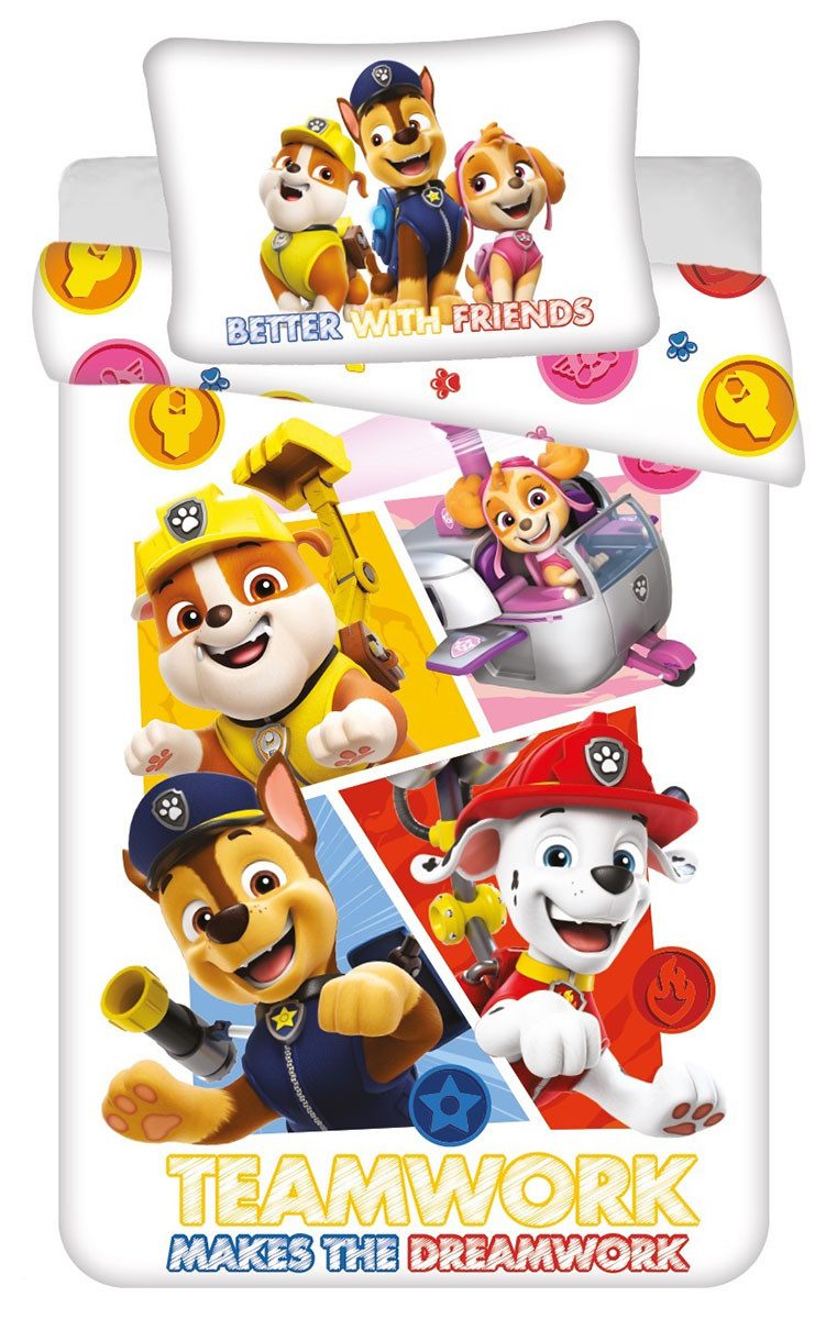 PAW PATROL Kinderbettwäsche Paw Patrol, Renforcé, 2 teilig