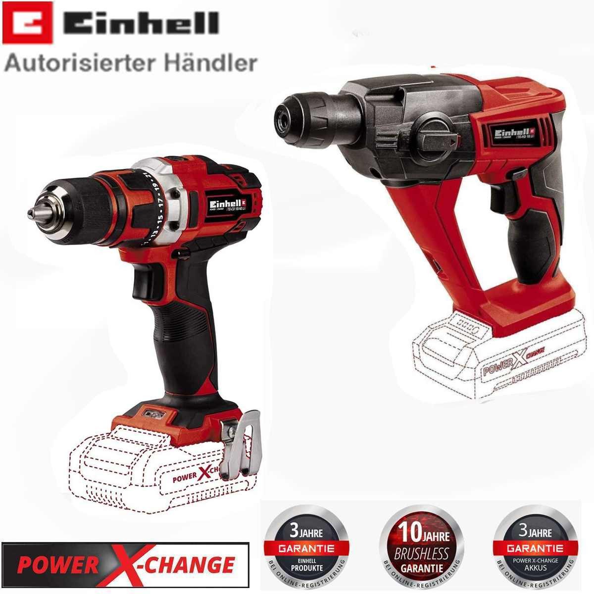 Einhell Akku-Bohrhammer Einhell Akku-Bohrhammer TE-HD + Bohrschrauber TE-CD 18/40 18V