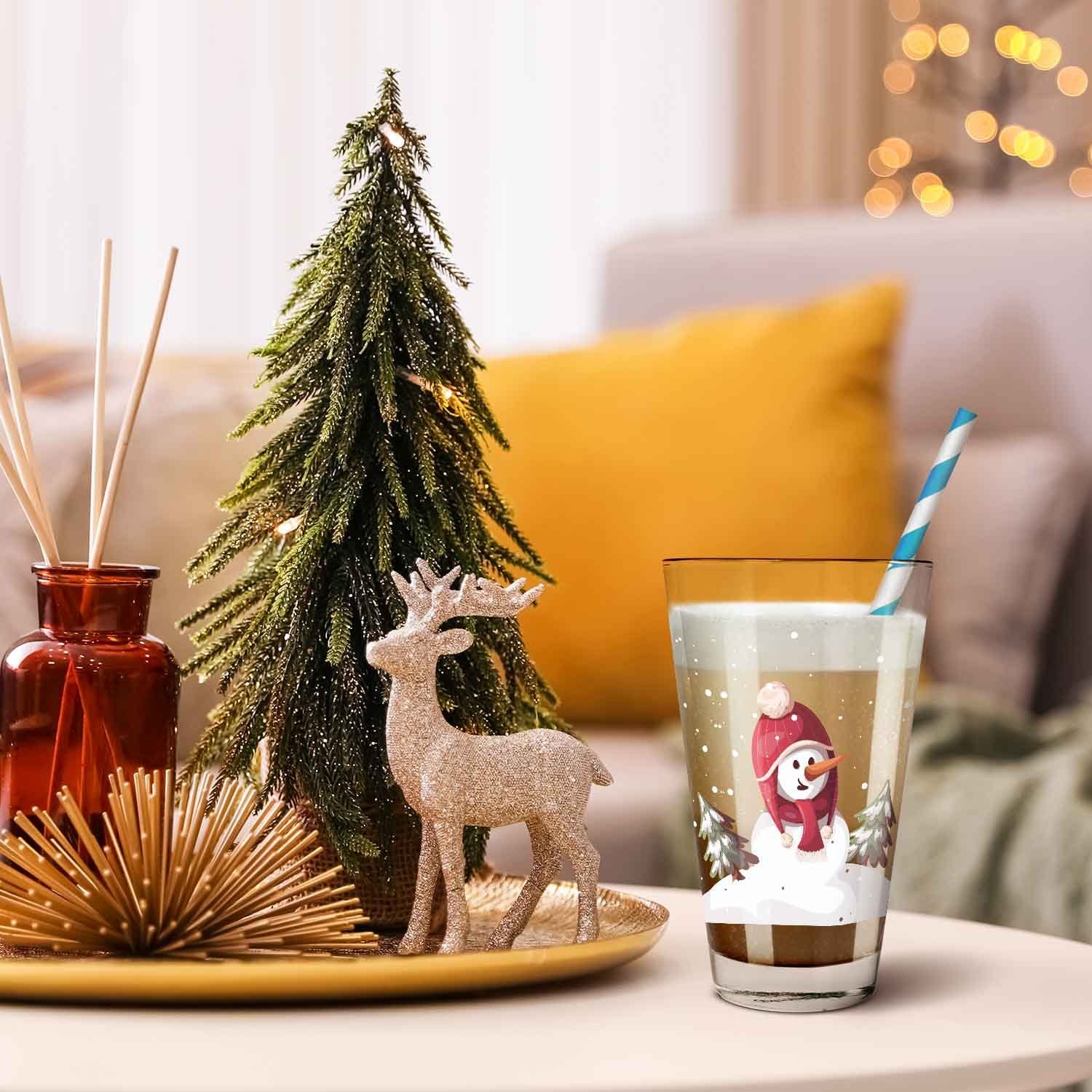 als zum Schneemann, für Glas, Glas Geschenk und GRAVURZEILE Kinder Weihnachtsmotiv Glas, Weihnachtszeit Wichteln Zur