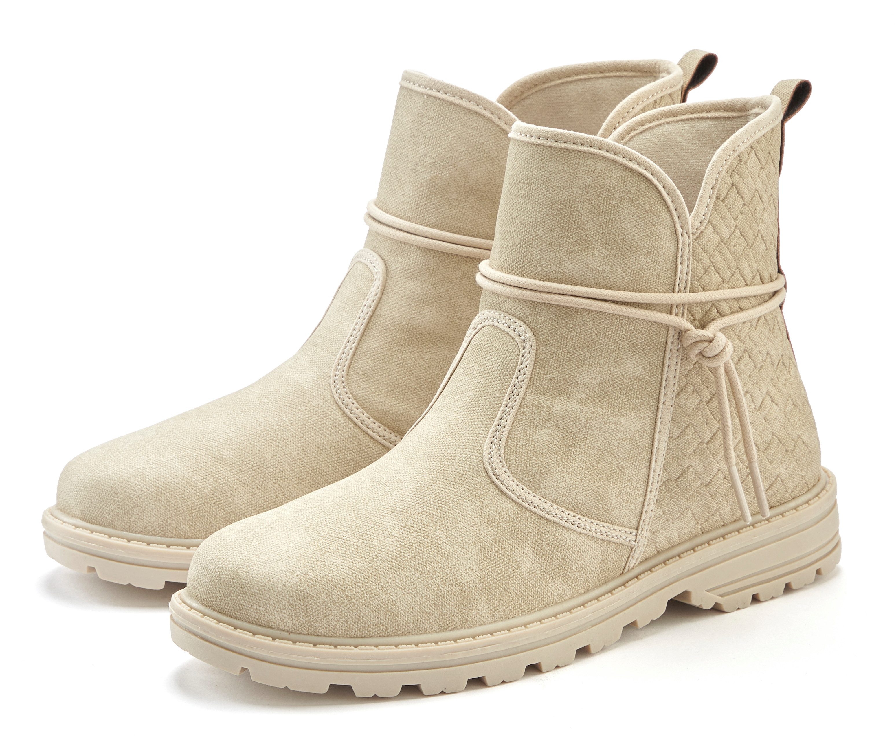 Vivance Boots, Stiefel Stiefelette mit raffinierten Bindebändern VEGAN günstig online kaufen