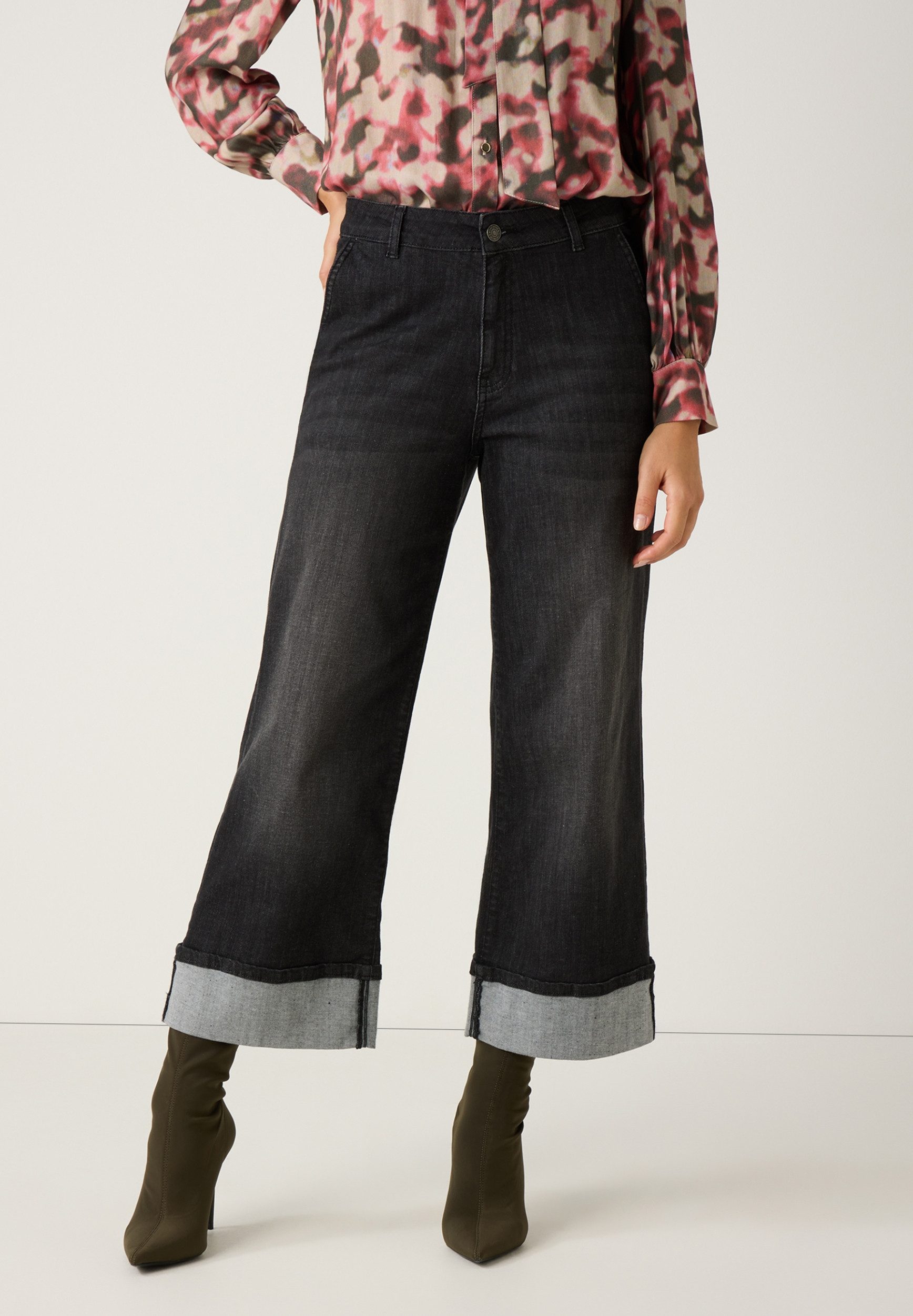 MORE&MORE 5-Pocket-Jeans Grey Denim Culotte 0968 günstig online kaufen