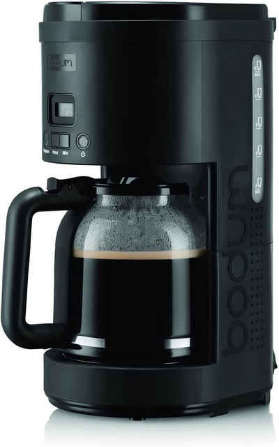 Bodum Filterkaffeemaschine Bistro, elektrische Kaffeemaschine, Timer, 900W, 12 Tassen Kaffee, 1,5l Kaffeekanne, Aufsatzfilter, dauerhaft nutzbarer Kaffeefilter aus Edelstahl, Kaffeebereiter, Filterkaffeemaschine Kaffeeautomat, Kaffeekocher