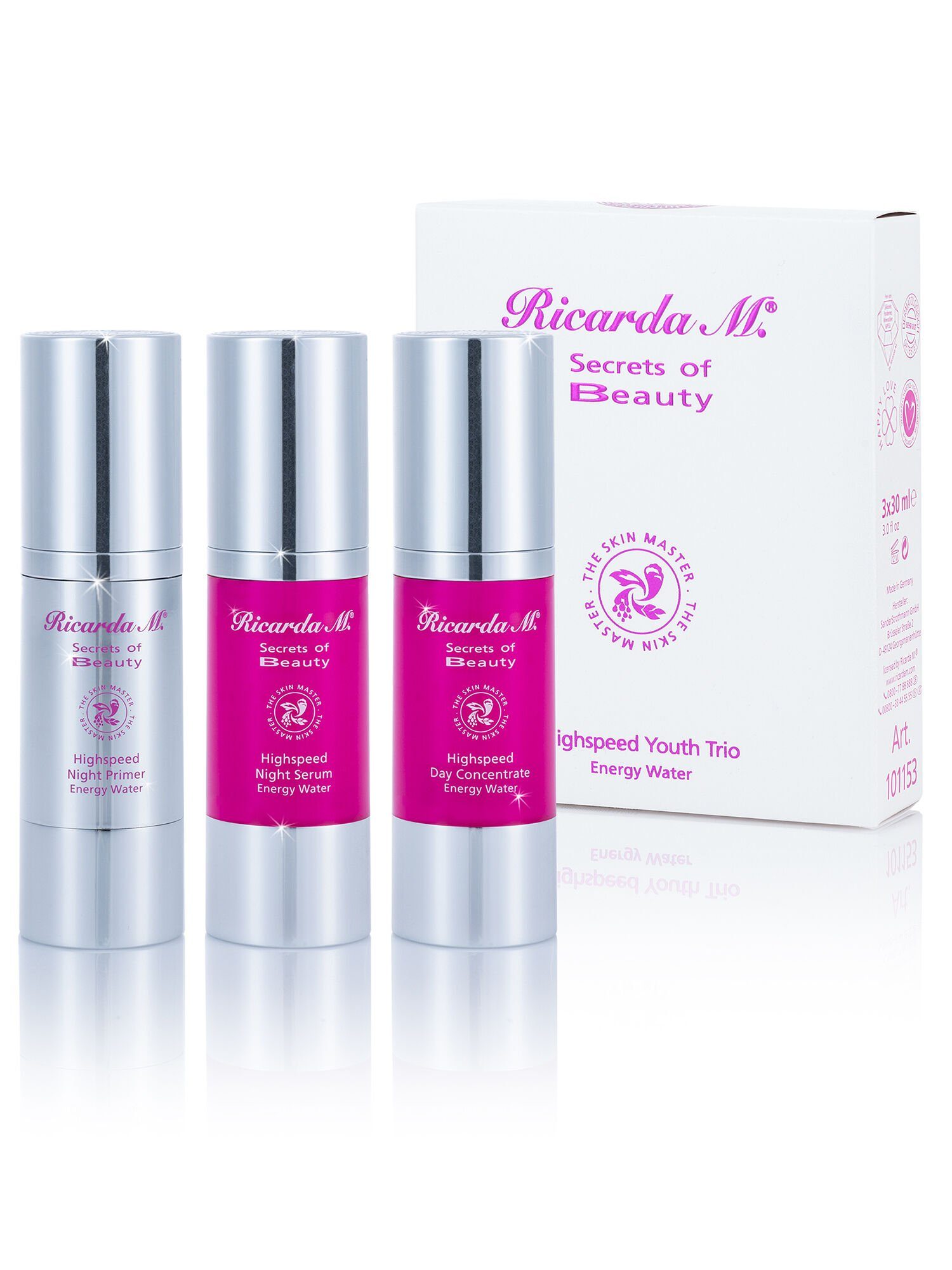 Ricarda M. Gesichtspflege-Set "SOB The Skin Master Highspeed Day & Night Trio" 3x30ml, mit Anti-Aging-Formel (studienbelegt): jugenliche Ausstrahlung