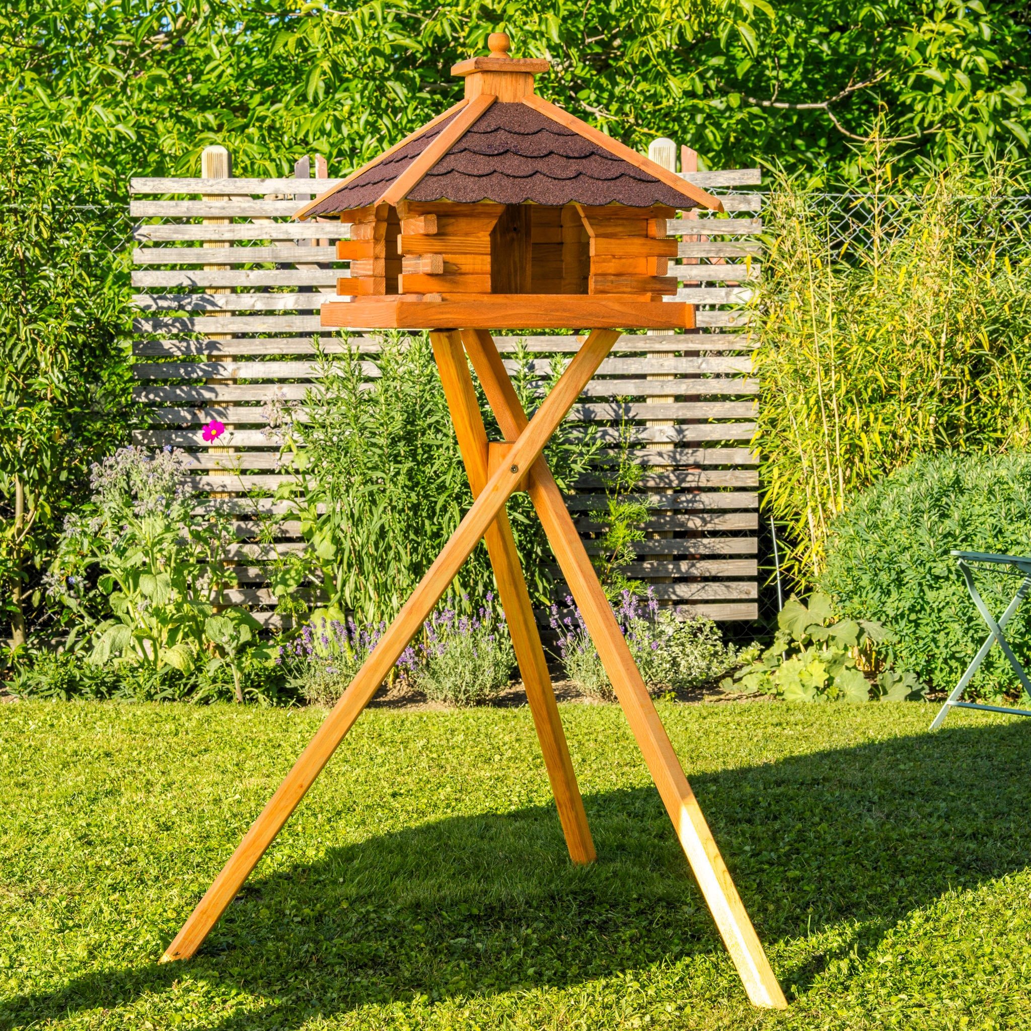 Vogelhaus XXL Futterhaus Vogelhaus mit Bitumenschindeln in versch. Dachfarben