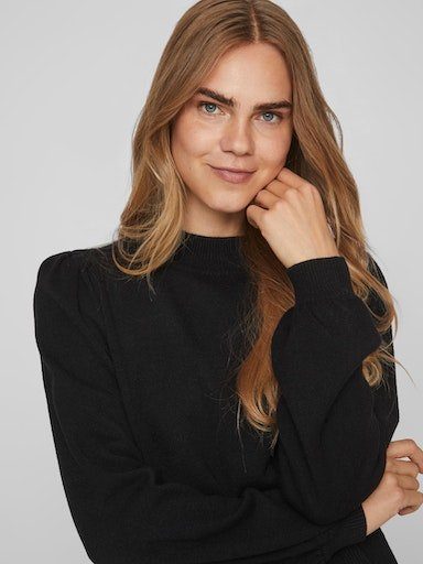 Vila Rundhalspullover VIRIL TURTLE-NK BALLOON L/S TOP - NOOS Materialmix, r günstig online kaufen