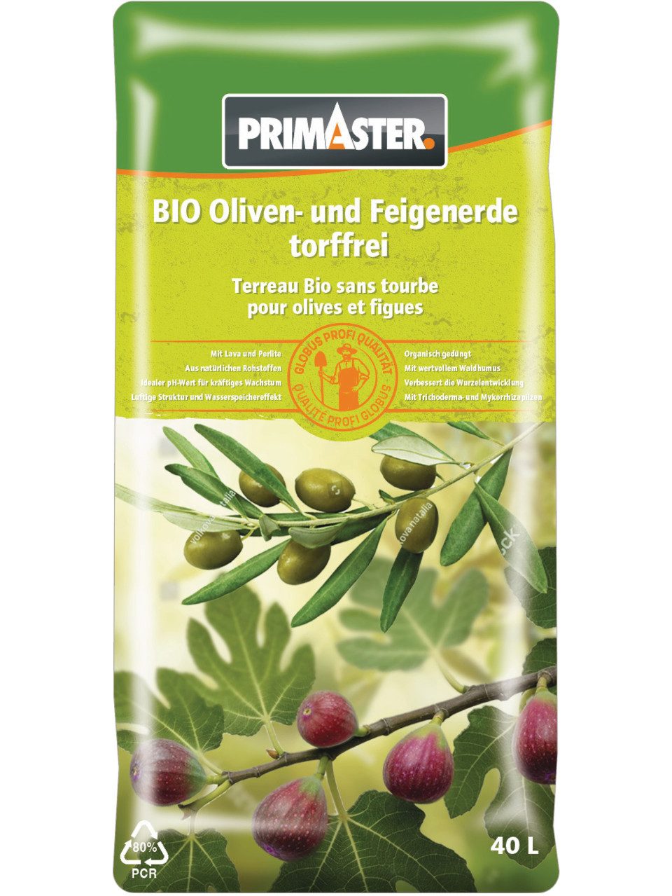 Primaster Pflanzerde Primaster Bio Oliven- und Feigenerde torffrei 40 L, Torffrei