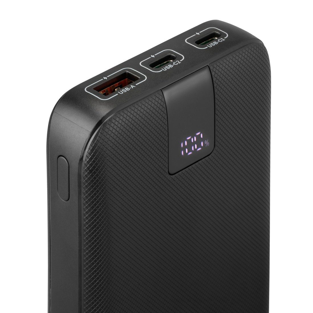 Hama Power Pack 10000 mAh (Schnellladen, 2x USB-C 1x USB-A, mit Ladekabel) Powerbank 10000 mAh, Schnellladefunktion mit Power Delivery, Qualcomm® Quick Carge™ 3.0