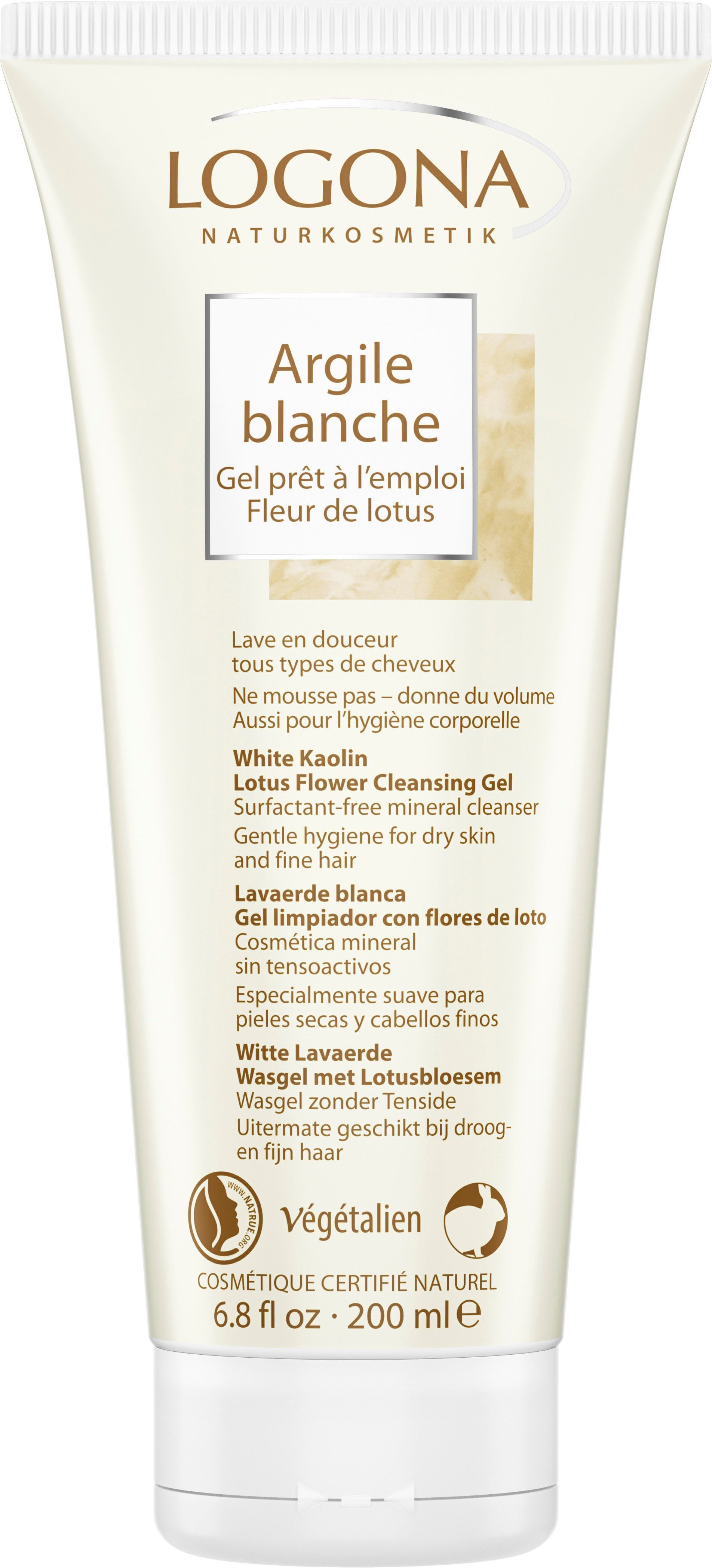 Waschcreme Gesichts-Reinigungscreme Logona Zusätzen Universalreinigung LOGONA Tensidfreie von frei Weiße Lavaerde Lotus, jeglichen