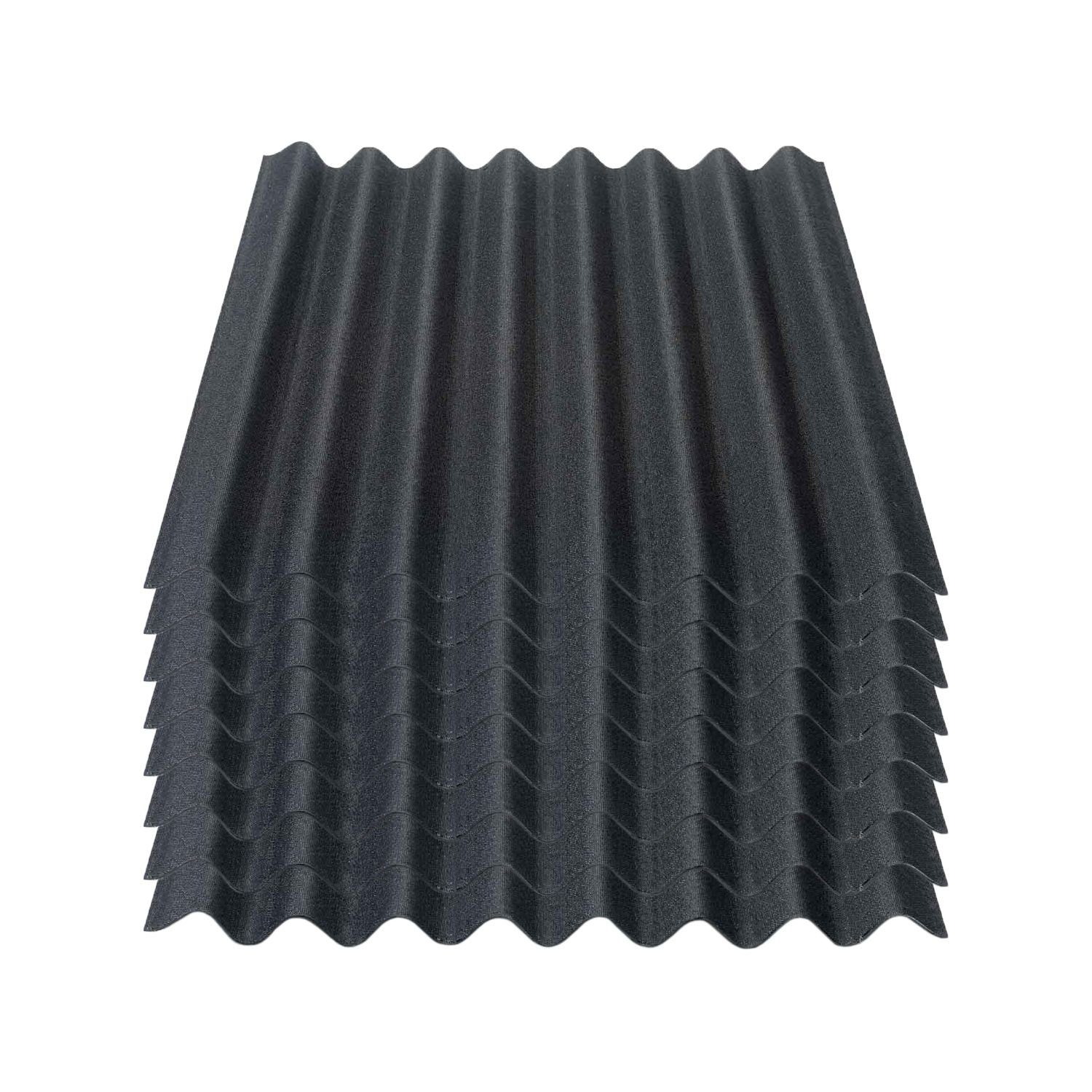 Onduline Dachpappe Onduline Easyline Dachplatte Wandplatte Bitumenwellplatten Wellplatte 8x0,76m² - schwarz, wellig, 6.08 m² pro Paket, (8-St)