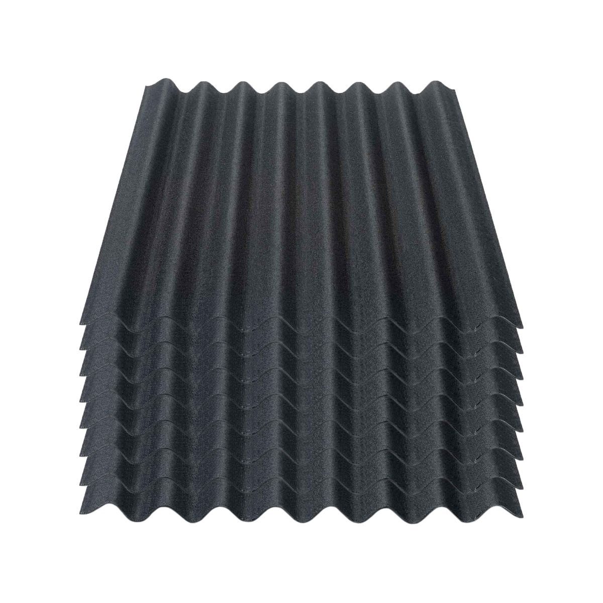 Dachpappe 8er Pack Dachplatte Easyline® Wellplatte Gartenhaus, Farbe: schwarz