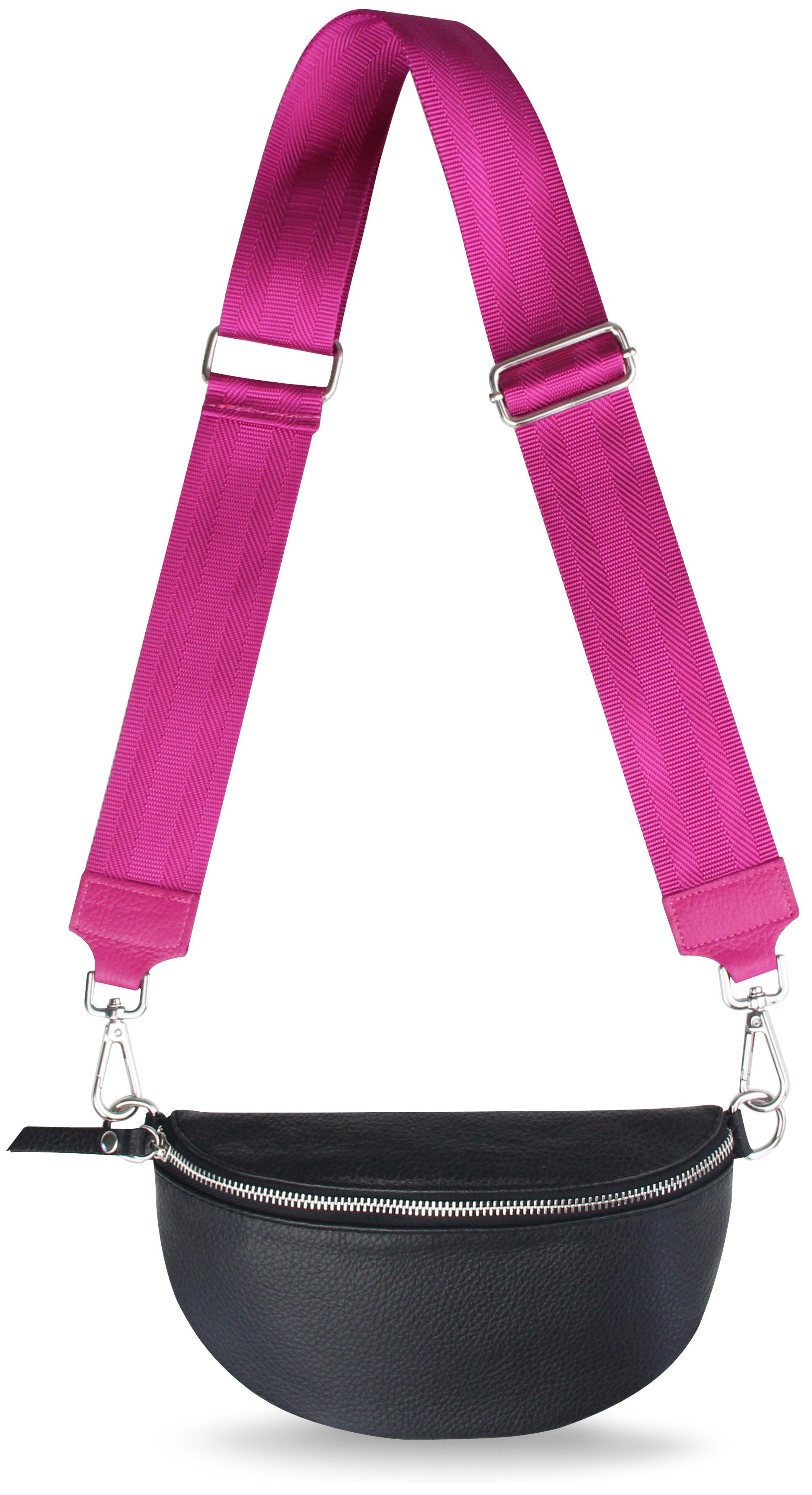 ITALY, Einfarbig Schulterriemen breiter 5cm Pink verstellbarer Taschen, für Muster: Schultergurt MADE Frentree IN Gurt,