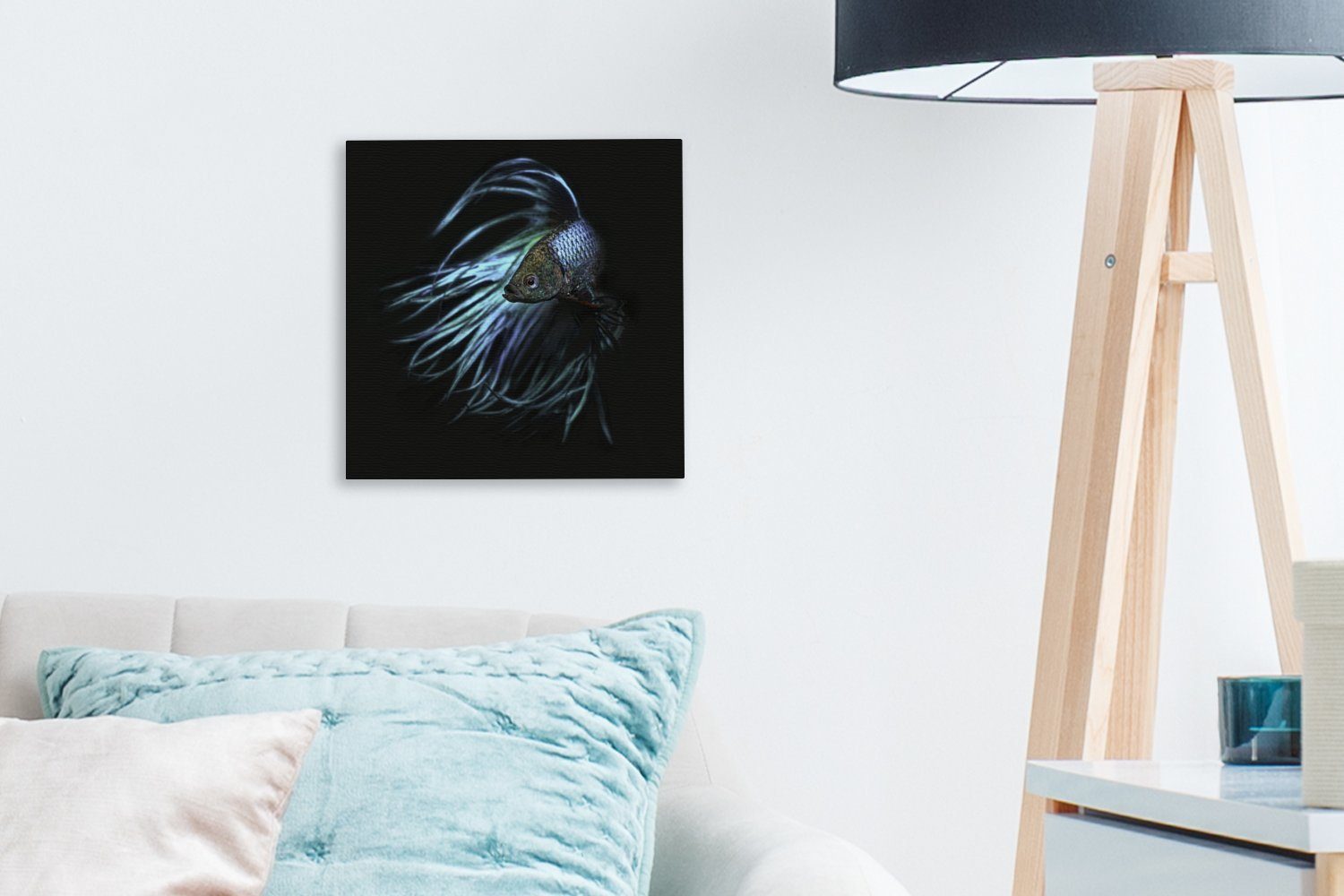 - Fisch Schwarz, Leinwand Bilder Leinwandbild Wohnzimmer St), Schlafzimmer für - OneMillionCanvasses® (1 Schwanz