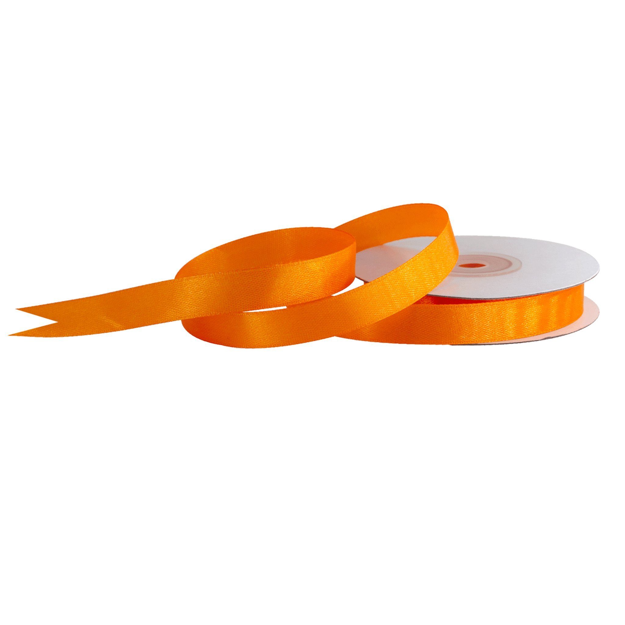 Creativery Satinband, Satinband 12mm x 25m Rolle Orange